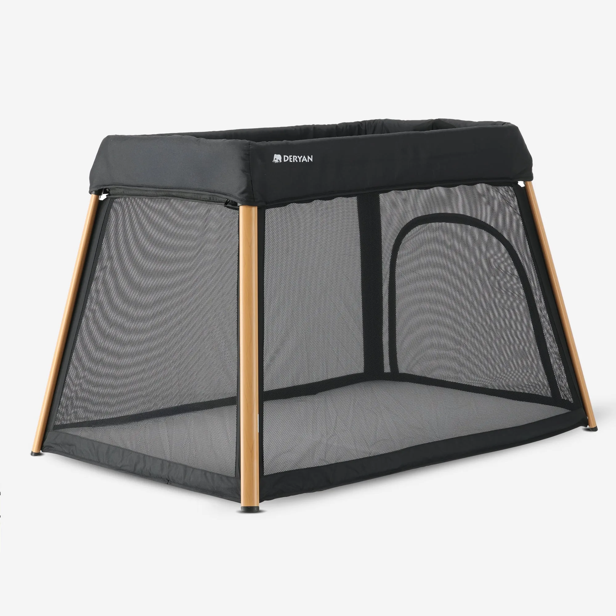 2-in-1 Camping Bed and Playpen - Includes a floor riser - Wood-look - Image 7