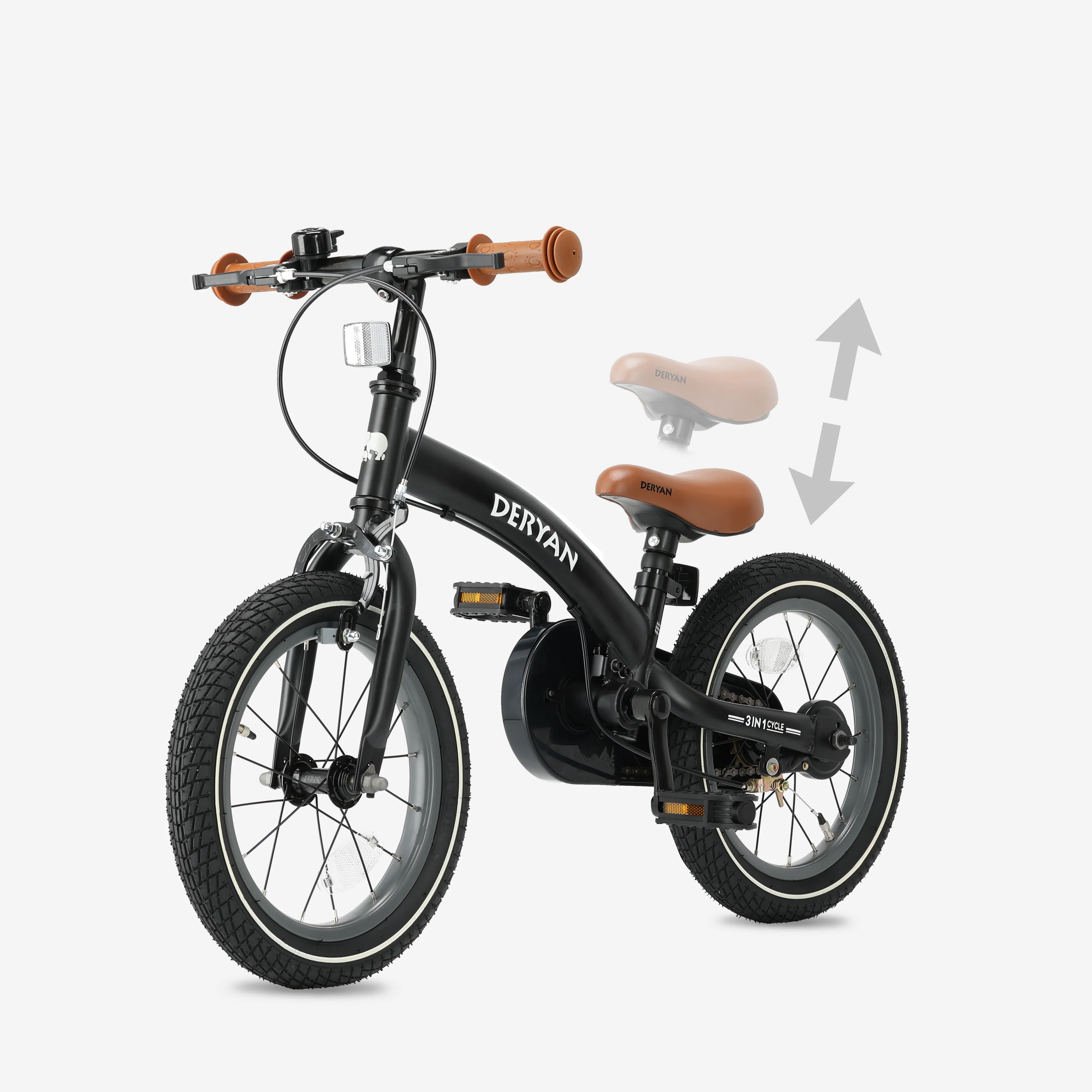 Luxury Children's bike 14 inch - 3 in 1 - balance bike Black - Image 9