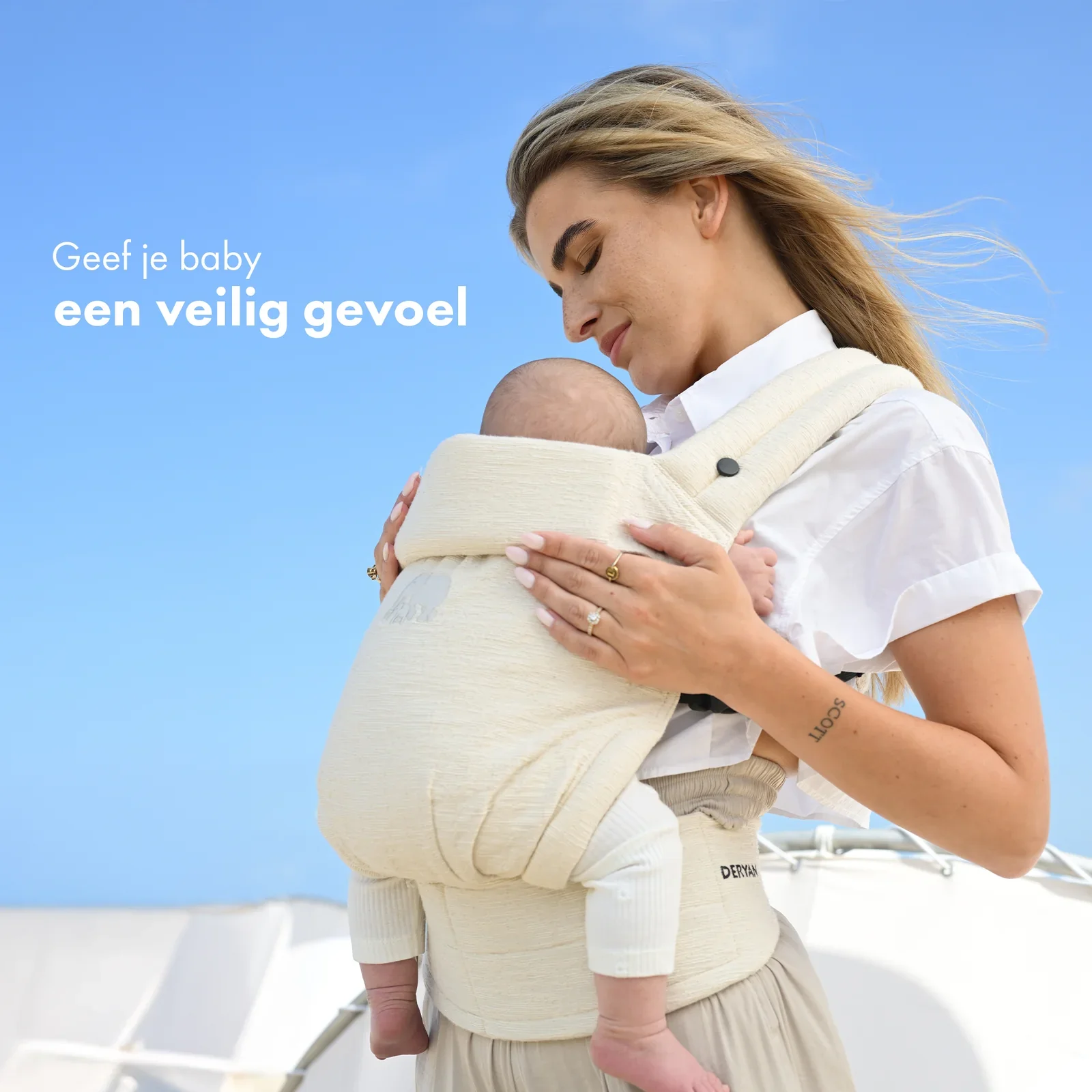 Amora Baby Carrier Agus Oat in Linen Nougat - Image 6
