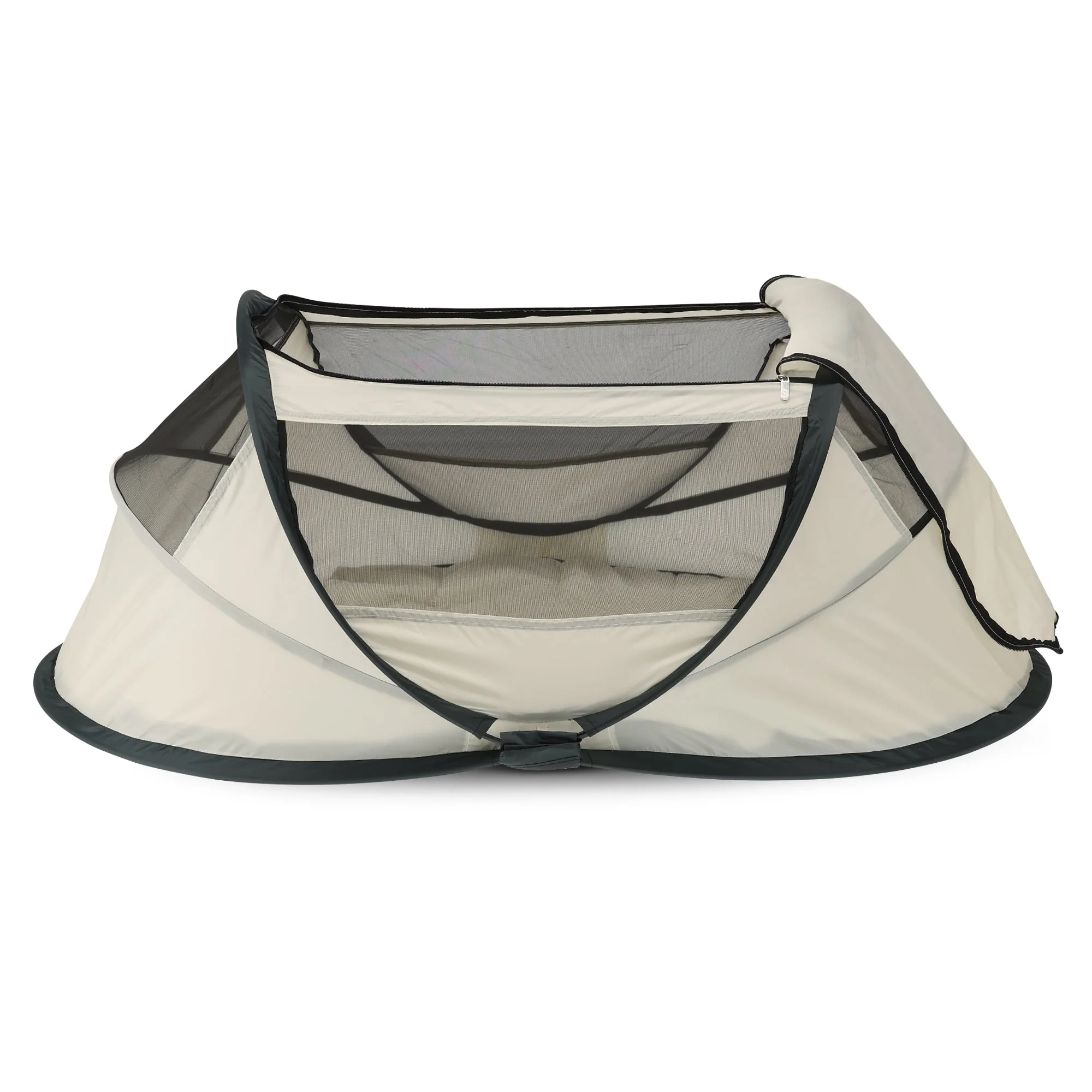 BabyBox Baby Tent Camping Crib + Cotton Blanket - Cream - Image 2