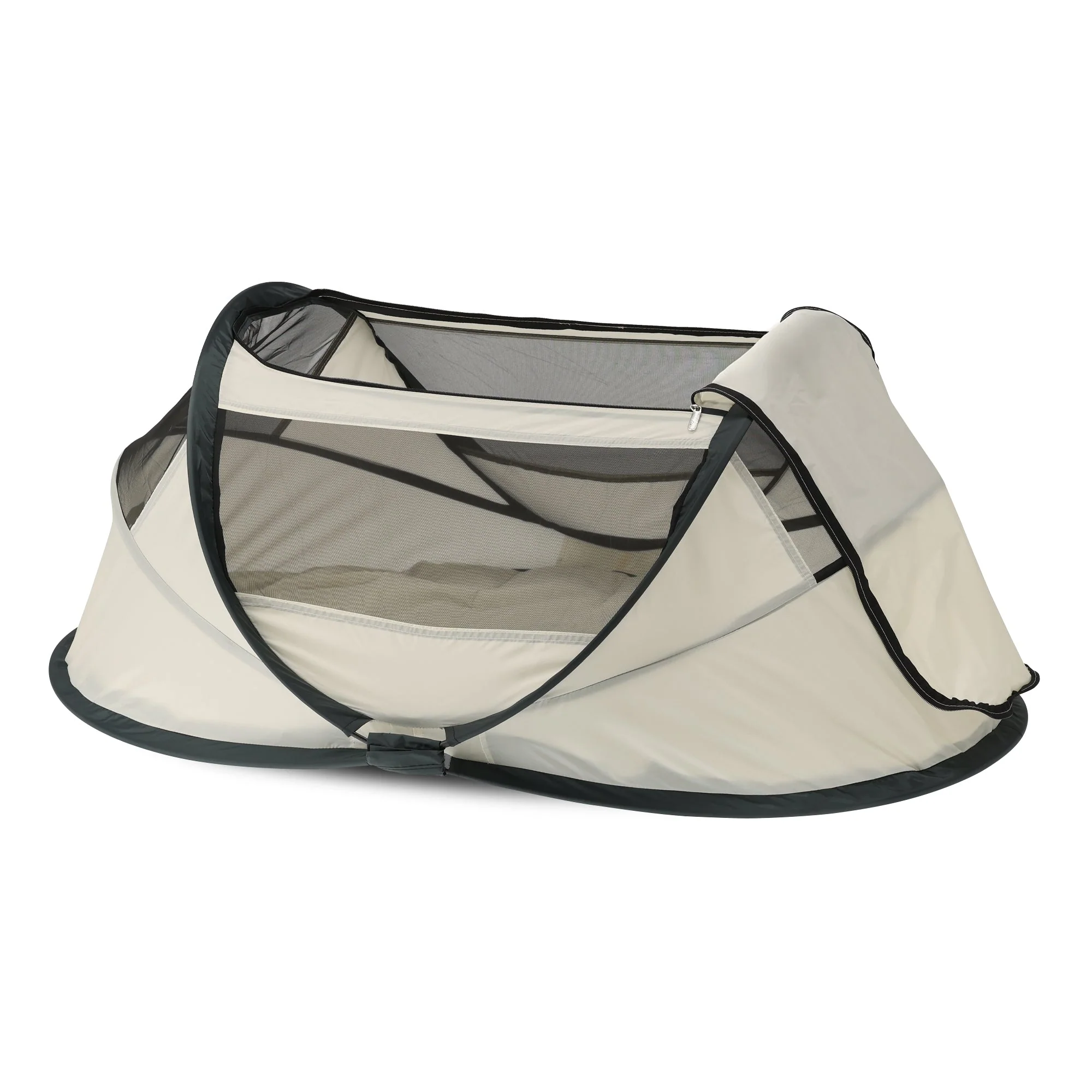 BabyBox Baby Tent Camping Crib + Cotton Blanket - Cream - Image 4