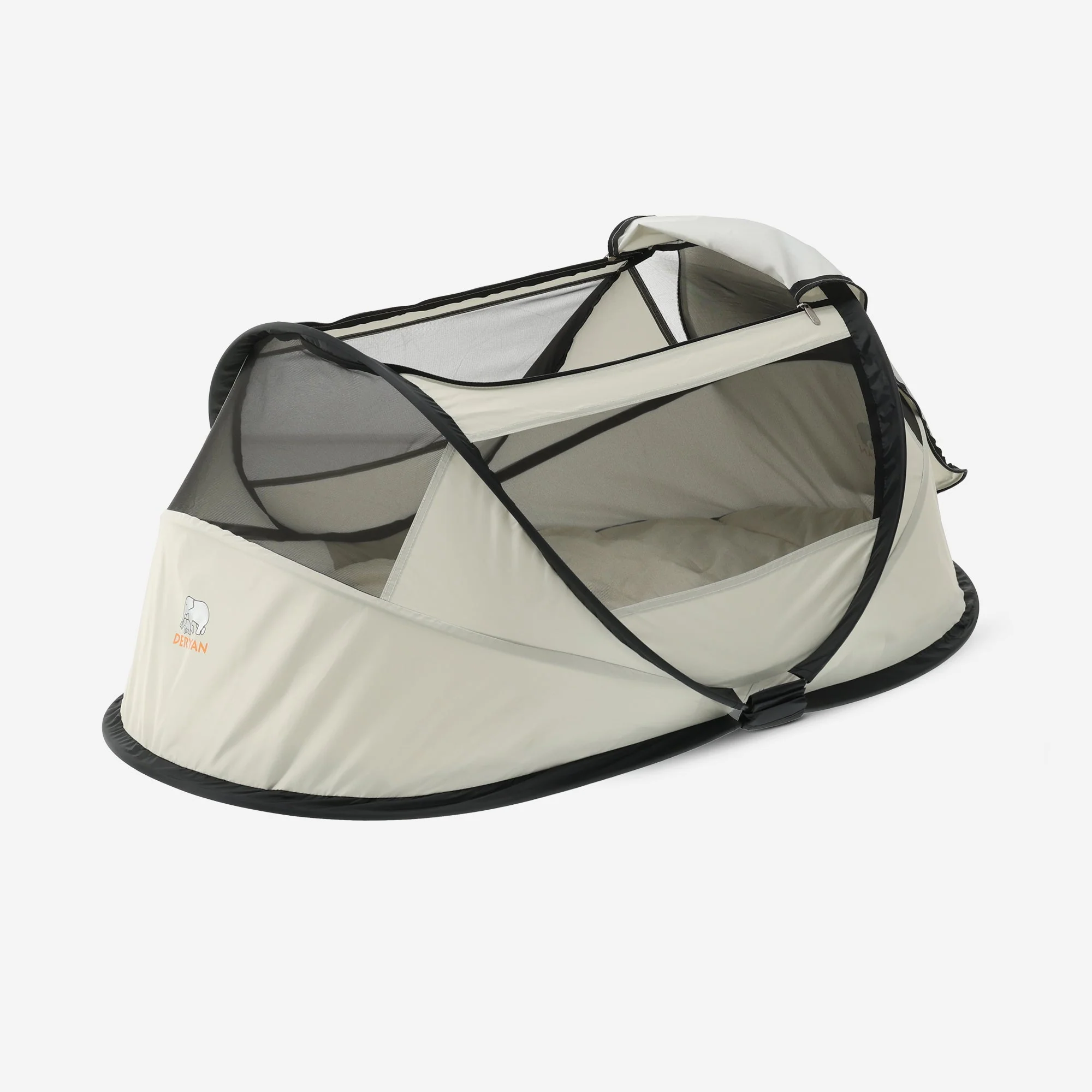 BabyBox Baby Tent Camping Crib + Cotton Blanket - Ivory - Image 5