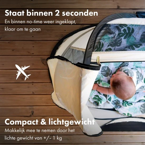 BabyBox Baby Tent Camping Crib + Cotton Blanket - Ivory - Image 7