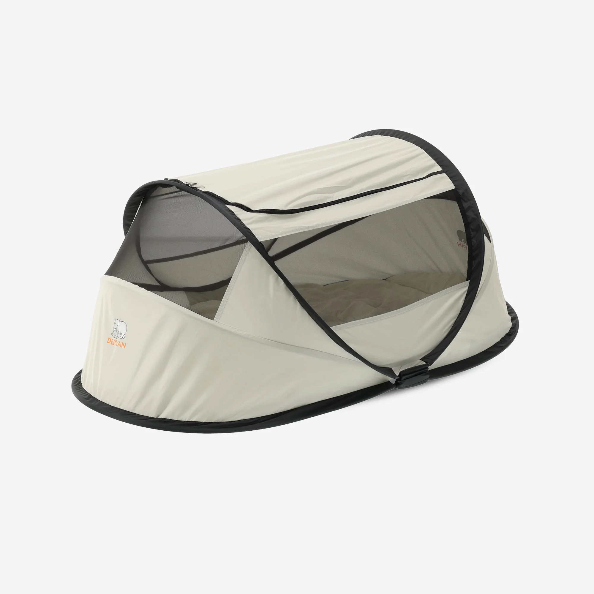 BabyBox Baby Tent Camping Crib + Cotton Blanket - Ivory - Image 9