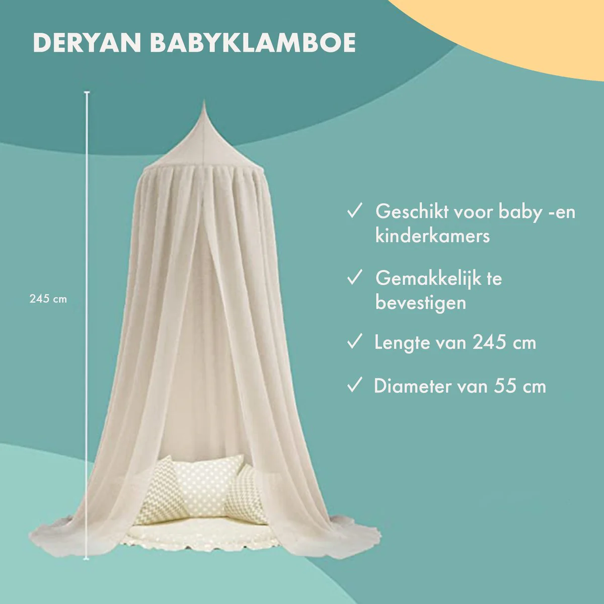 Mosquito Net Nougat Vintage 96.5 inches - Cotton - Polyester - Baby mosquito net - Canopy - Image 10