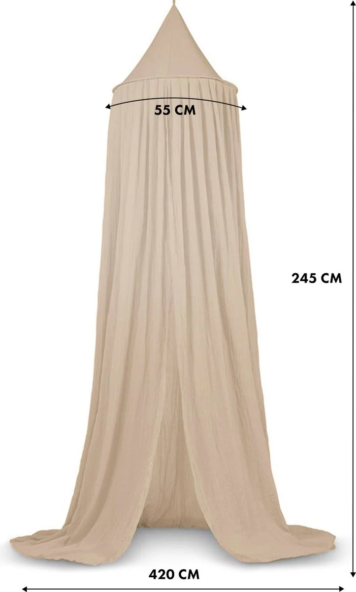 Mosquito Net Nougat Vintage 96.5 inches - Cotton - Polyester - Baby mosquito net - Canopy - Image 9