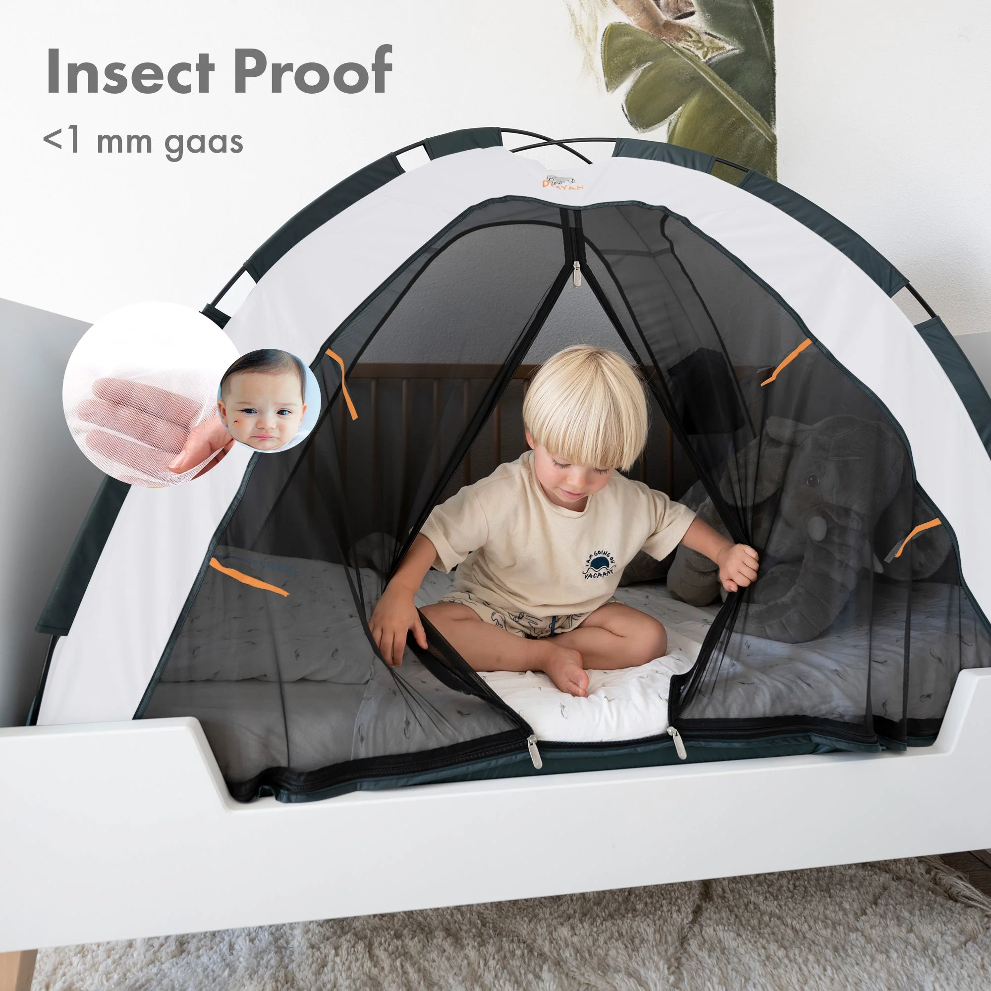 Bed Tent Cream 78.8"x35.5" - Image 4