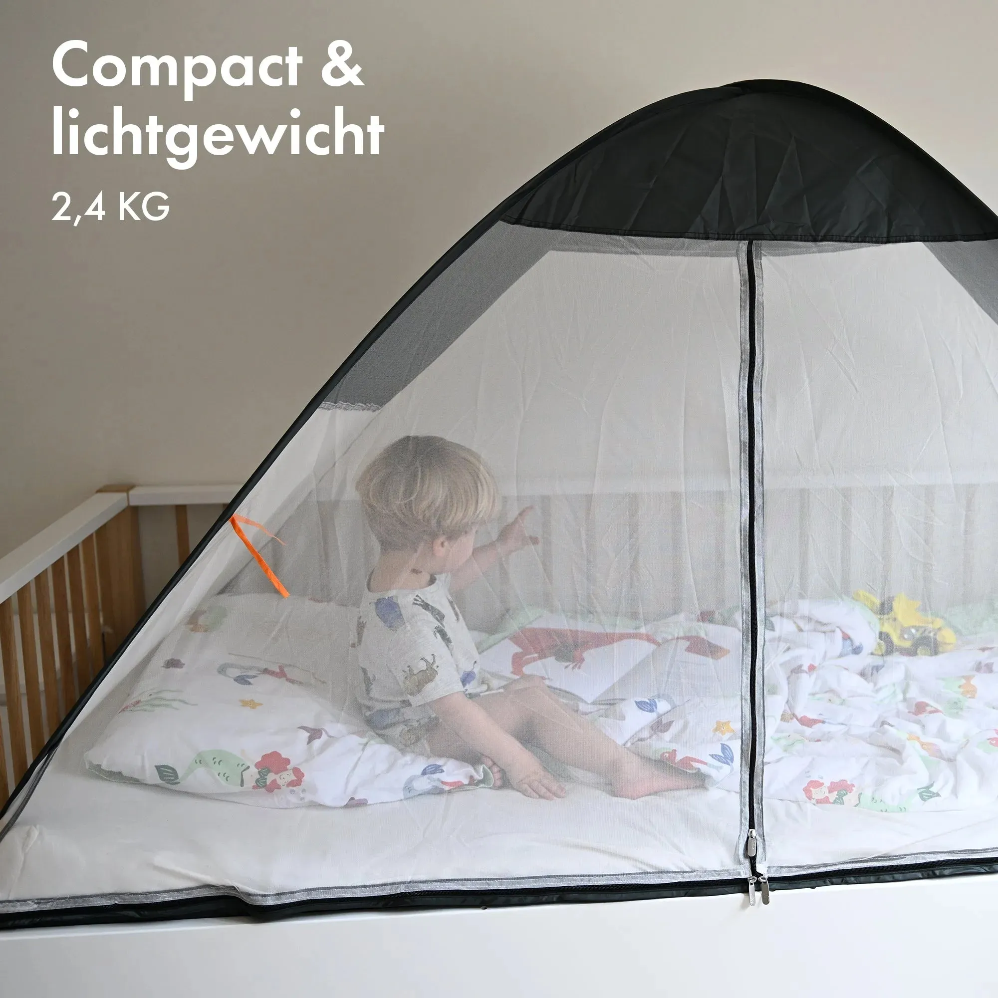 Bed tent pop-up Grey 200x90 - Image 4