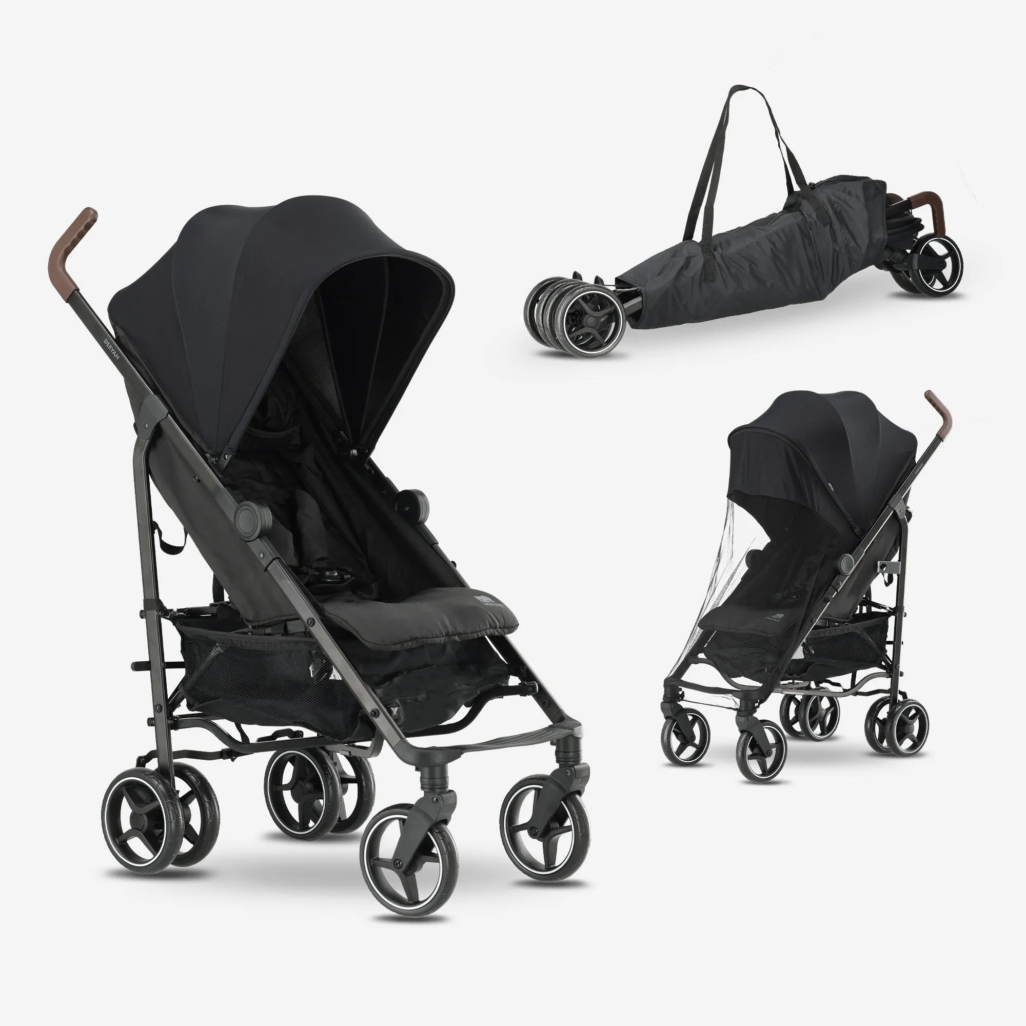 Bobbie Umbrella Stroller - Includes mosquito net - Includes carry bag - Suitable for children up to 48.5 lbs - Black