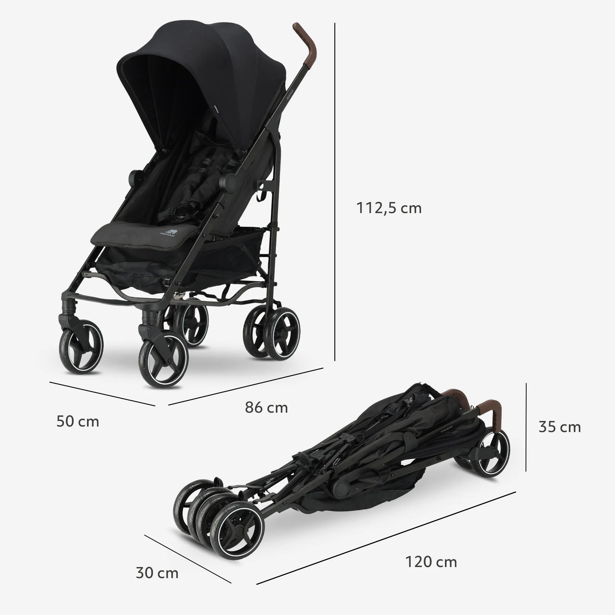 Bobbie Umbrella Stroller - Includes mosquito net - Includes carry bag - Suitable for children up to 48.5 lbs - Black - Image 7