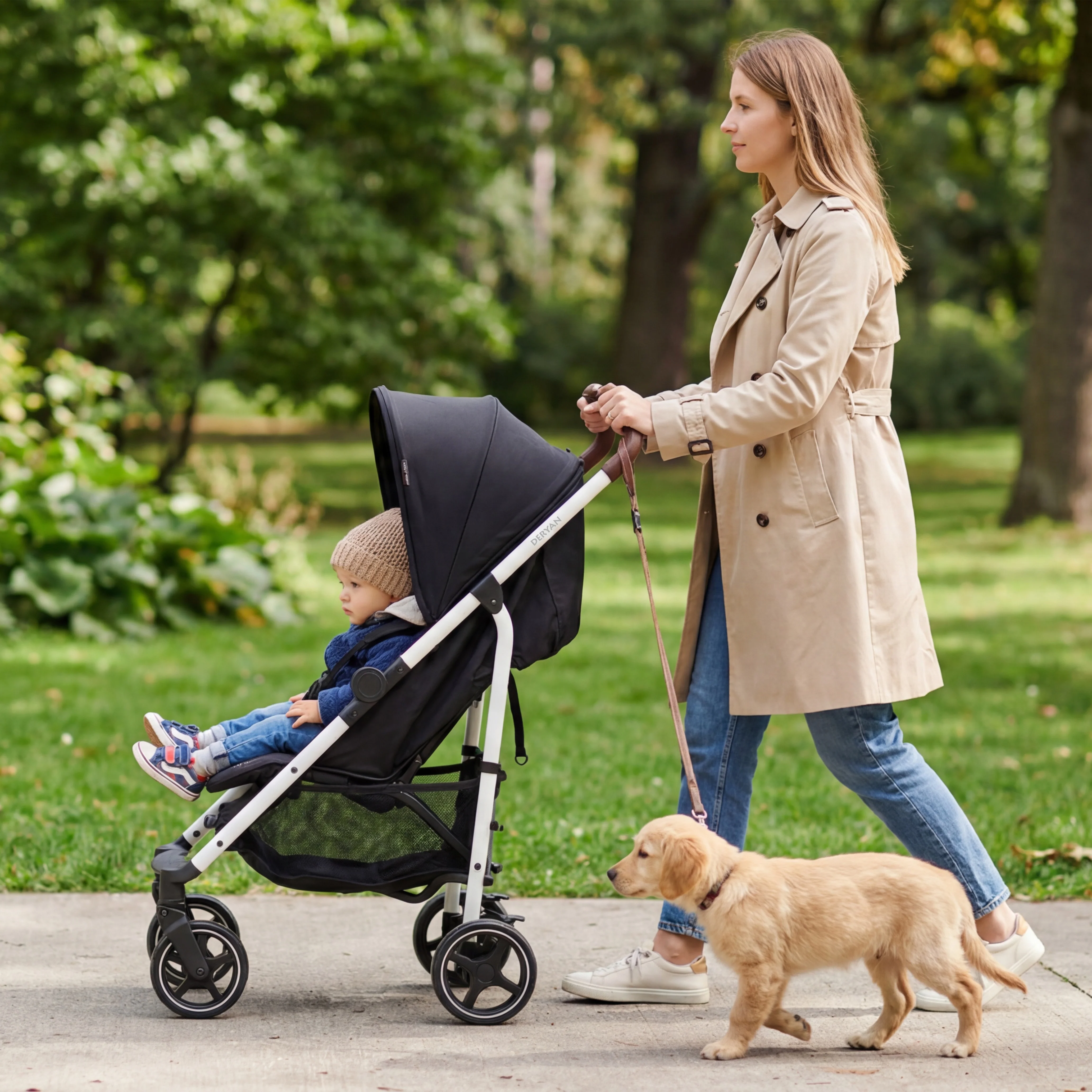 Bobbie Umbrella Stroller - Includes mosquito net - Includes carry bag - Suitable for children up to 48.5 lbs - white frame/black - Image 2