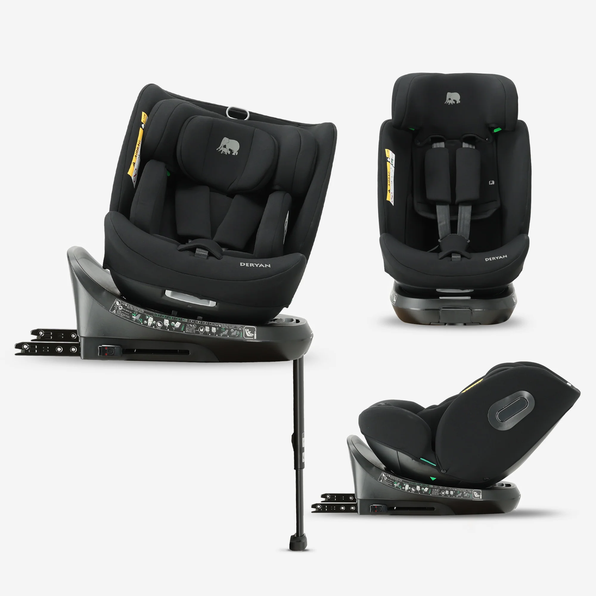 Carly Luxe i-Size Car Seat - 0-79.4 lbs - Isofix + support leg - 360 rotatable - Black