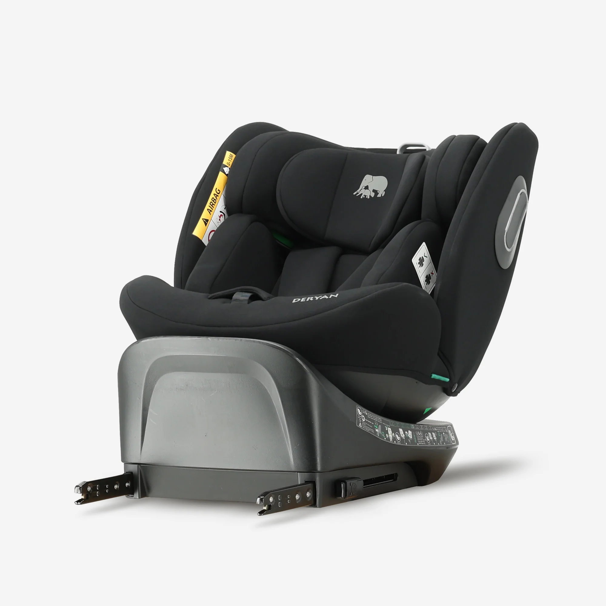 Carly Luxe i-Size Car Seat - 0-79.4 lbs - Isofix + support leg - 360 rotatable - Black - Image 9