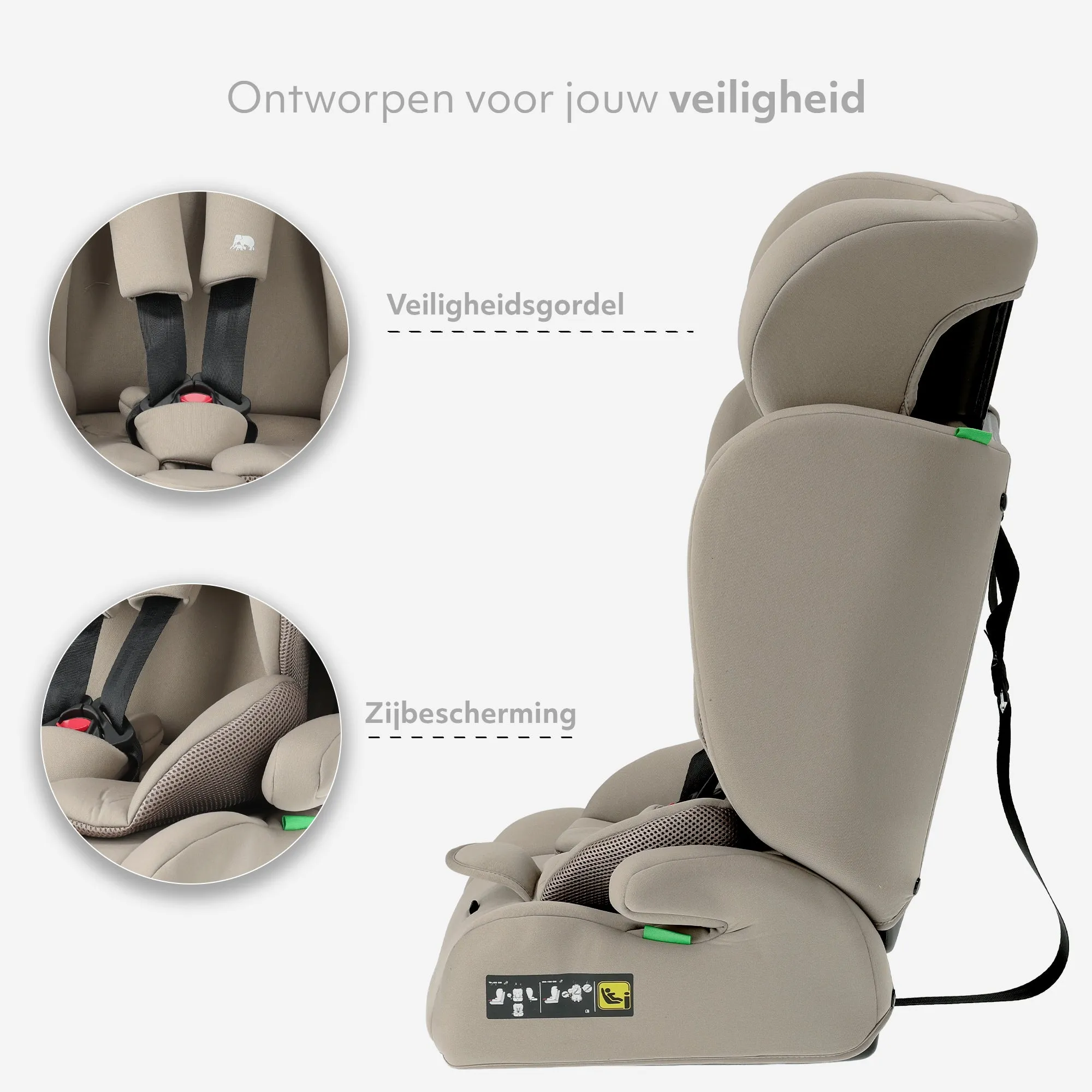Carter Basic i-Size Car Seat 76–150 cm – 9–36 kg – Truffle Nougat - Image 8