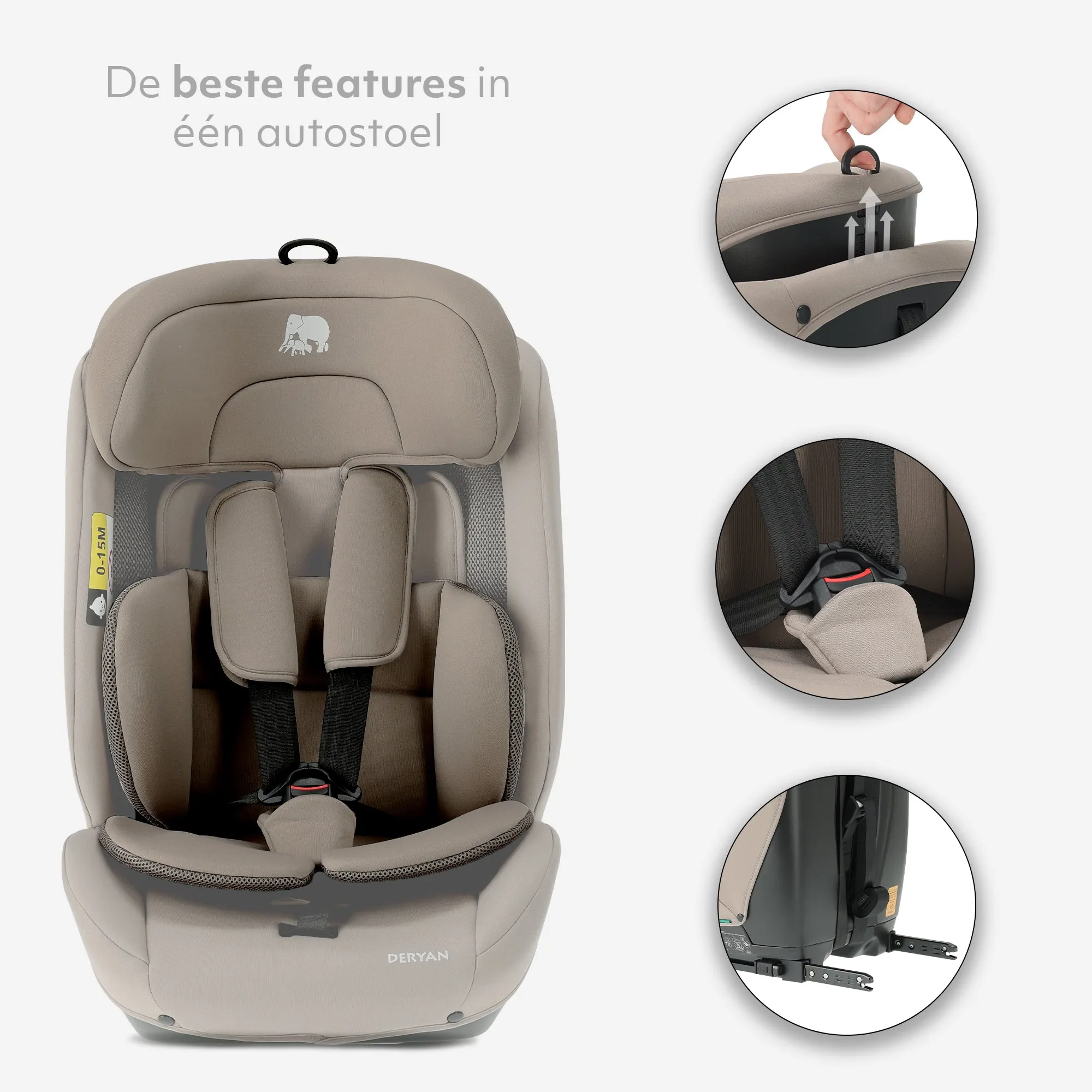 Carter Luxe i-Size/Isofix Car Seat 76–150 cm – 9–36 kg – Truffle Nougat - Image 3