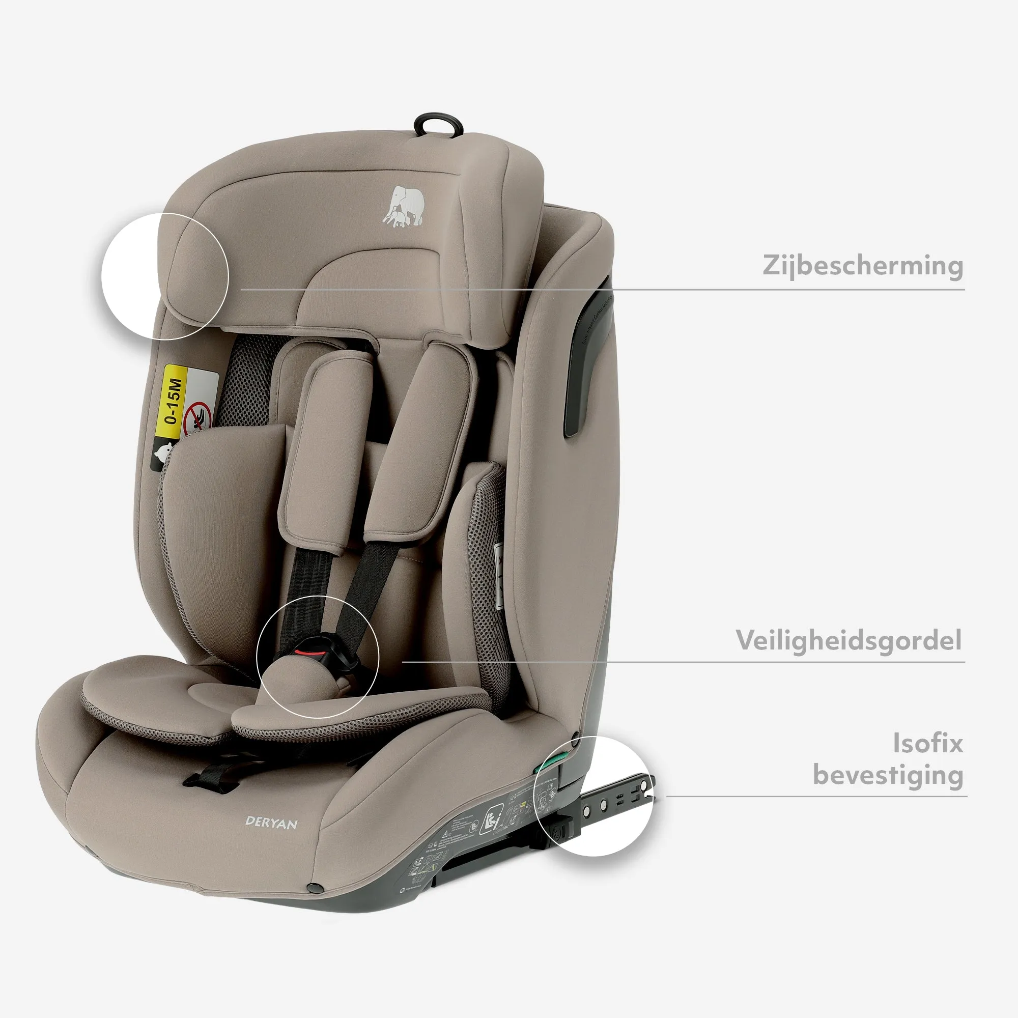 Carter Luxe i-Size/Isofix Car Seat 76–150 cm – 9–36 kg – Truffle Nougat - Image 5