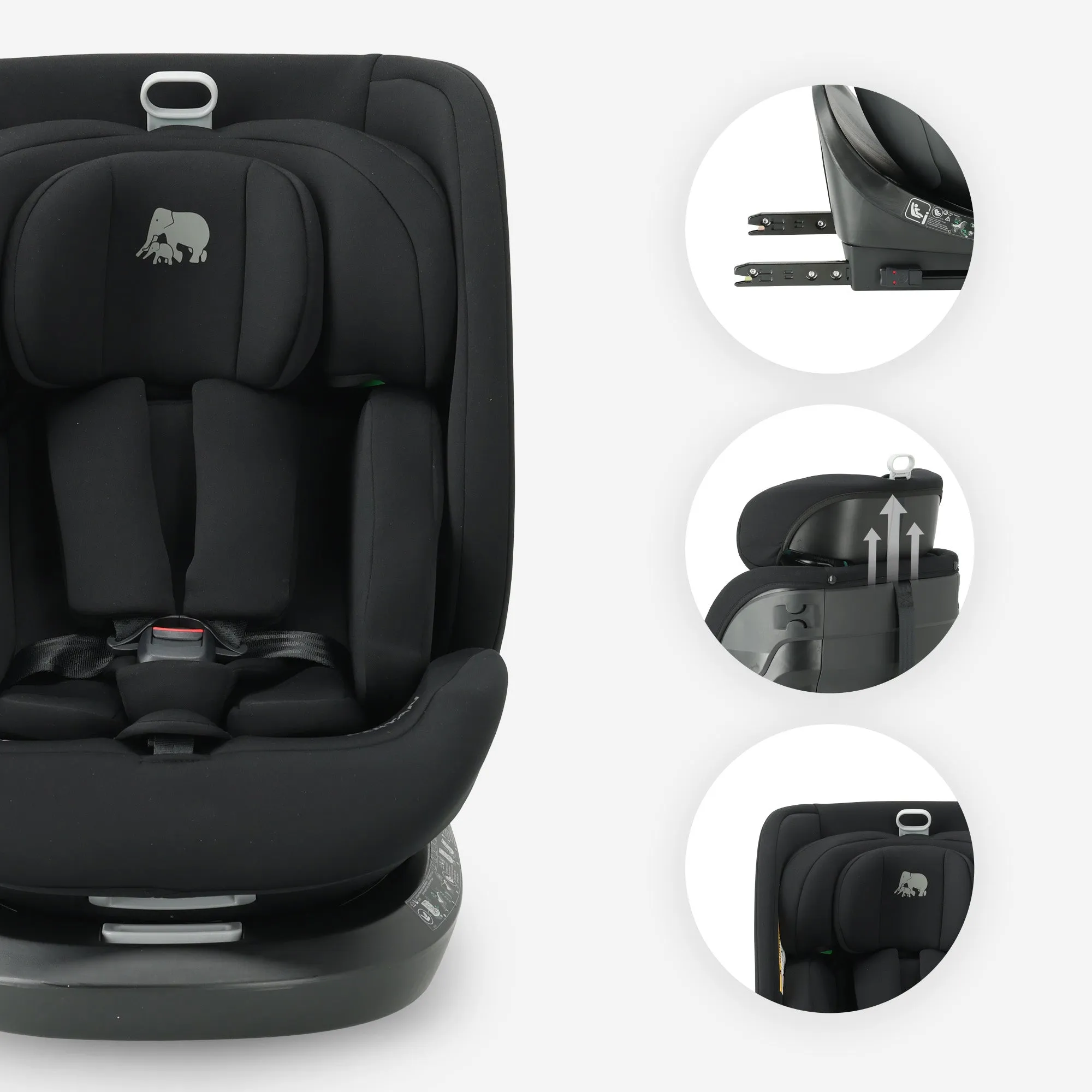 Cassie Luxe I-Size Car Seat - Group 0-1-2-3 - Isofix - 360° Rotatable - Black - Image 8