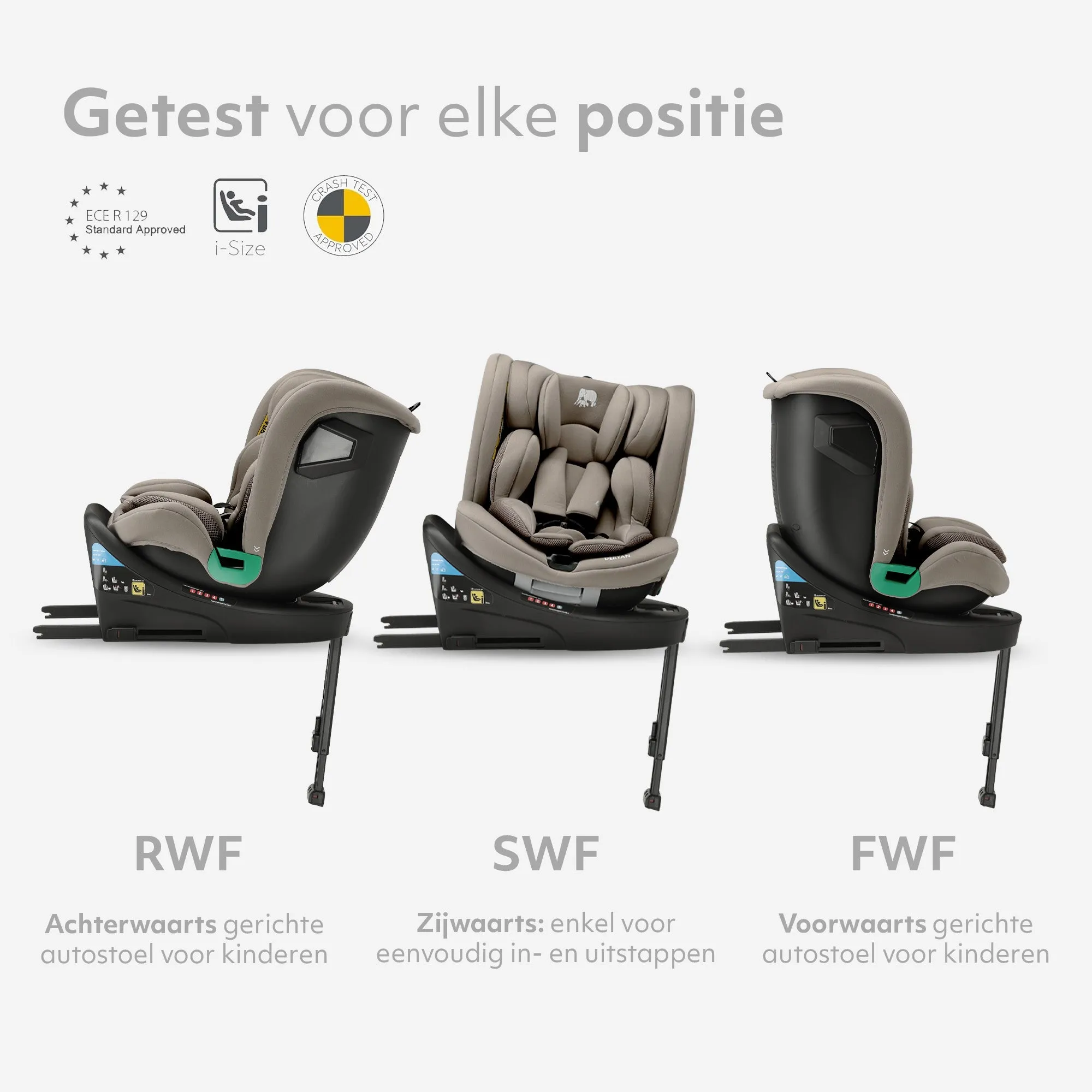 Chase Luxe i-Size/Isofix 360° Support Leg Car Seat 40–150 cm – 0–36 kg – Truffle Nougat - Image 5