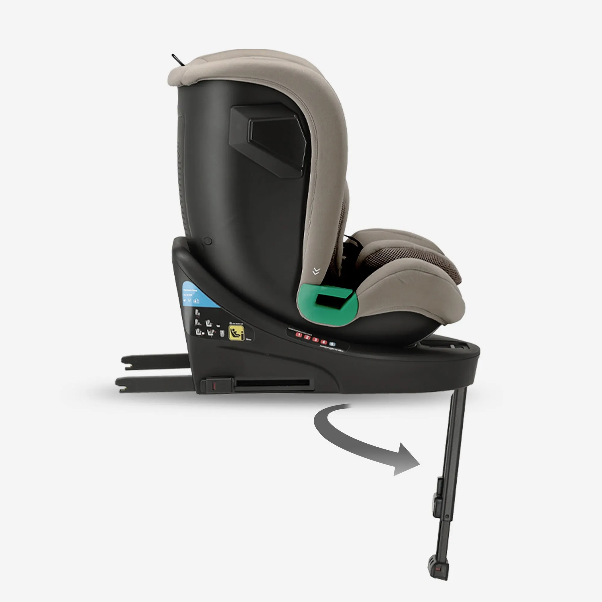 Chase Luxe i-Size/Isofix 360° Support Leg Car Seat 40–150 cm – 0–36 kg – Truffle Nougat - Image 9
