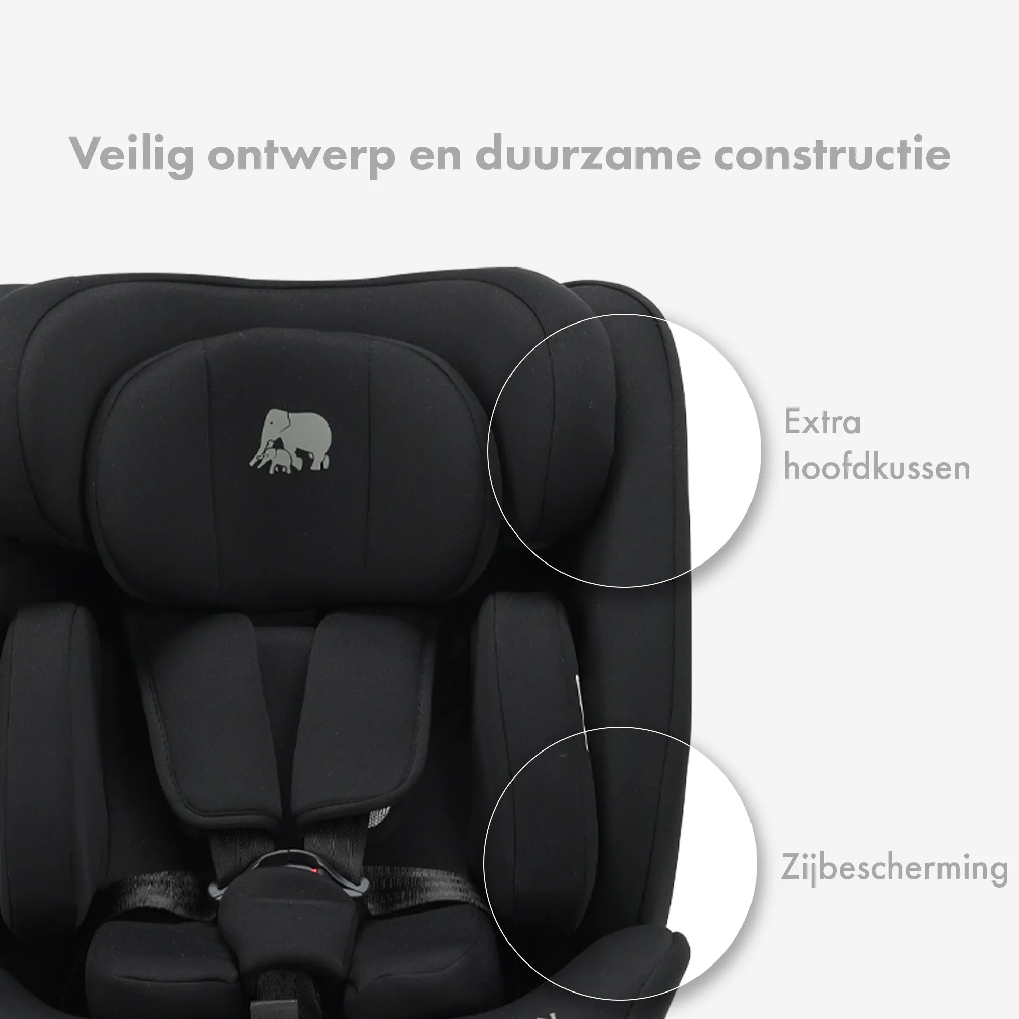 Clyde I-Size Car Seat - Suitable from 15.8" to 59.1" - Group 0/1/2/3 - Attaches with belt - Image 10