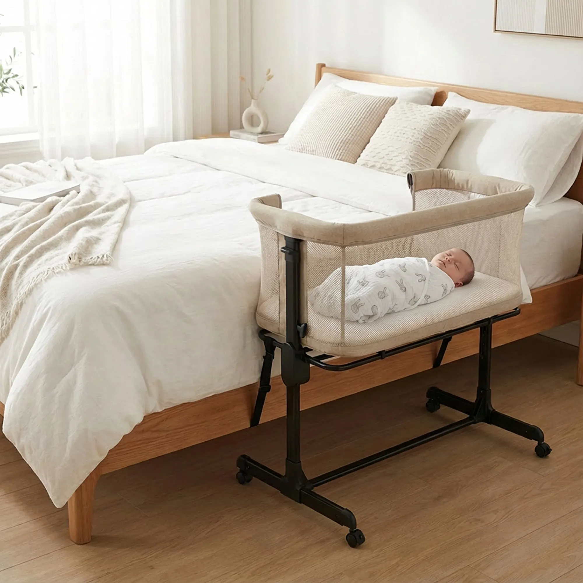 Co-Sleeper Snoozy Crib - Sand Melange - Image 2