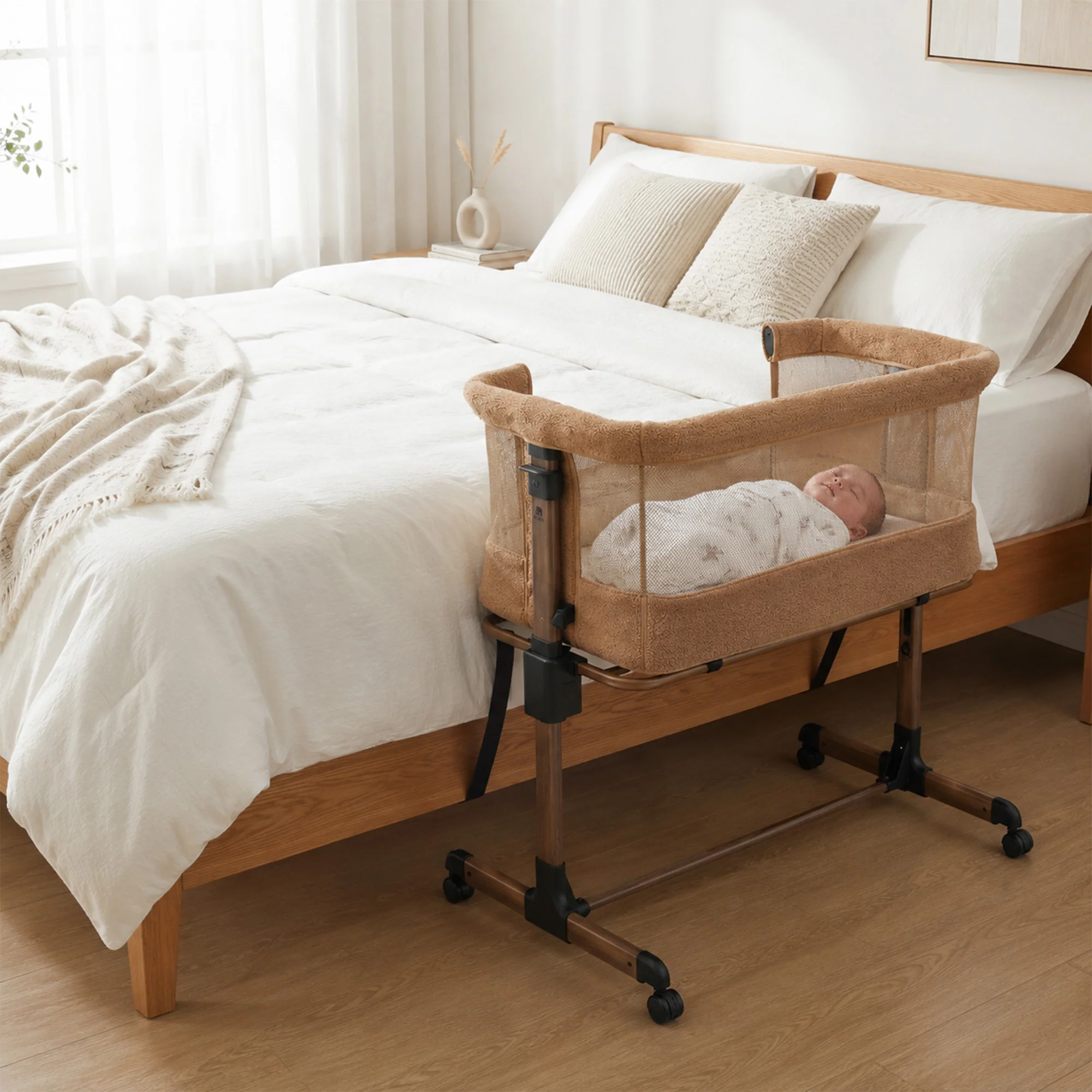 Snoozy Co-Sleeper Cradle - Teddy Brown - Image 5