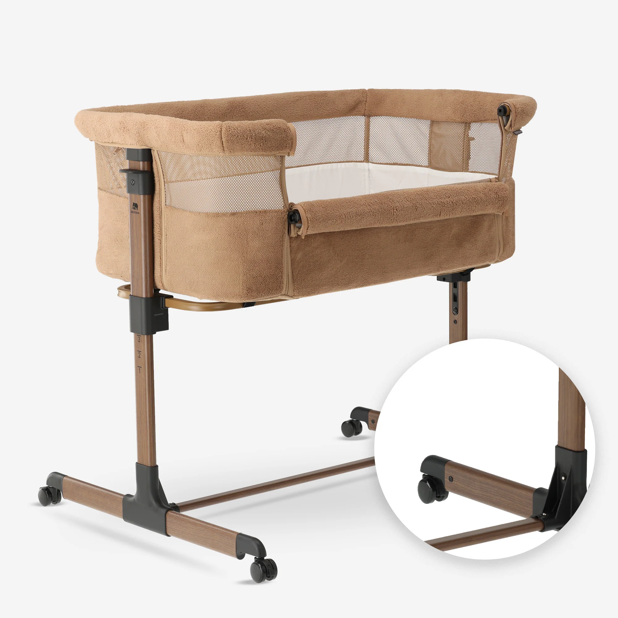Snoozy Co-Sleeper Cradle - Teddy Brown - Image 9