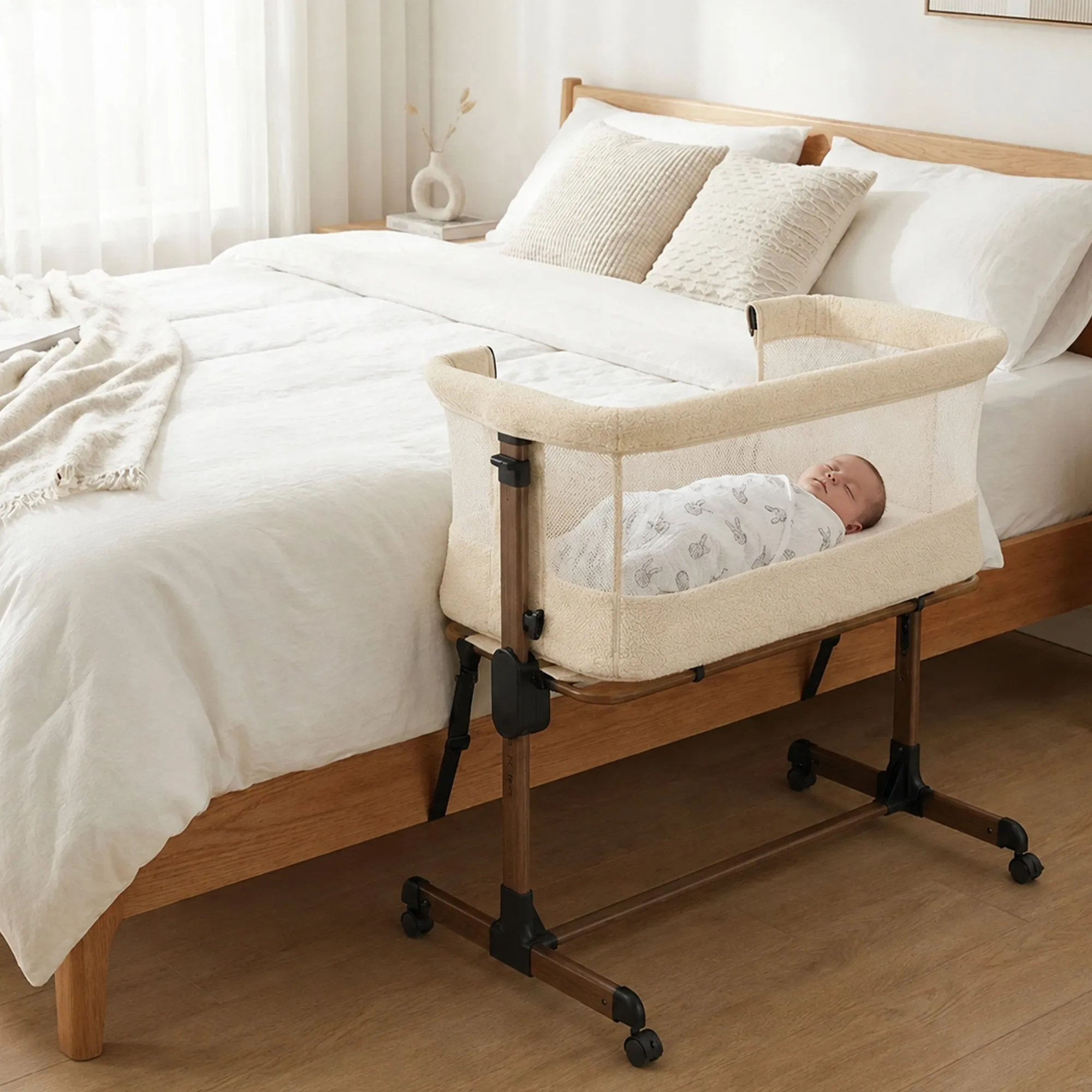 Snoozy Co-Sleeper Cradle - Teddy Nougat - Image 2