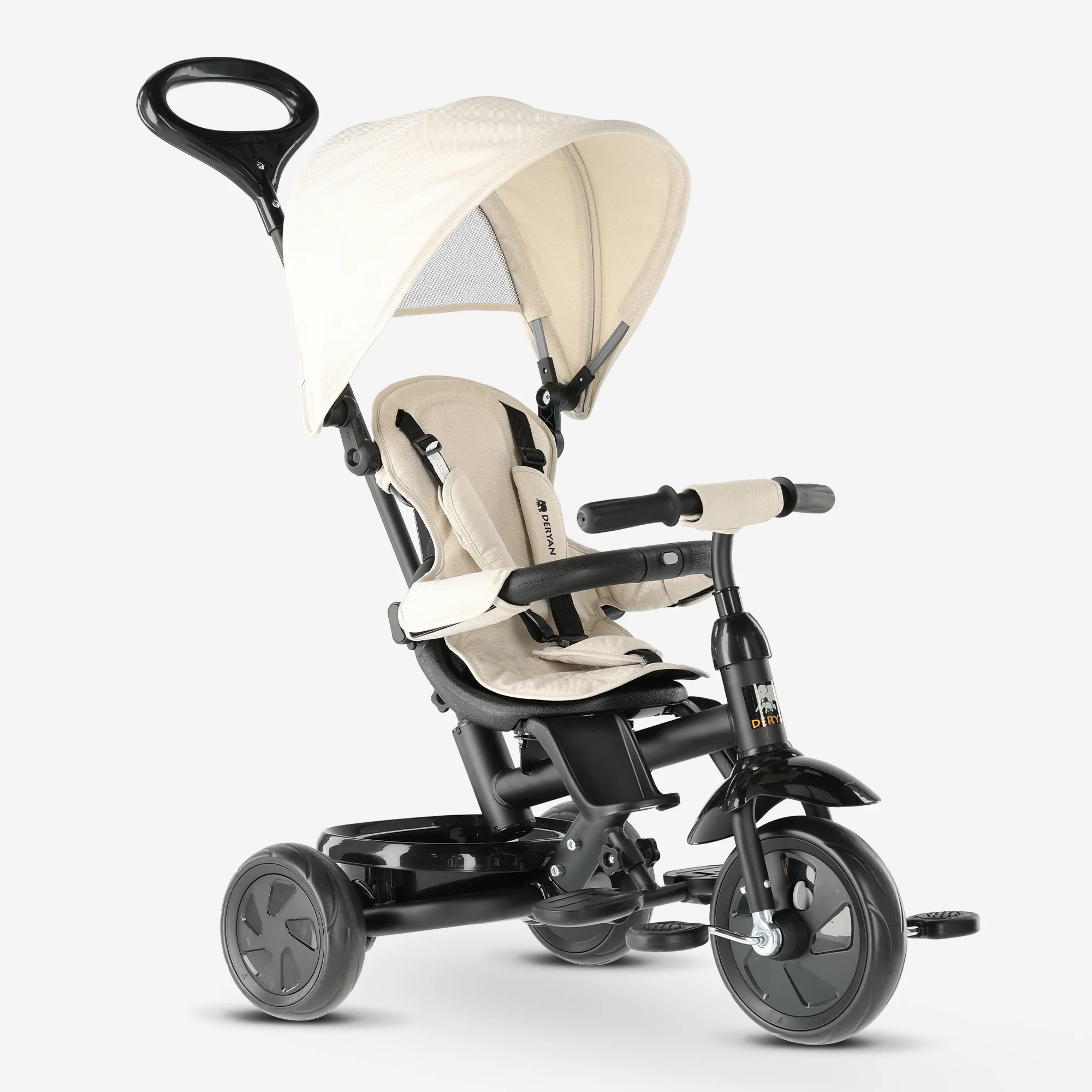 Adventurer Tricycle with Push Bar, Cream - Image 5