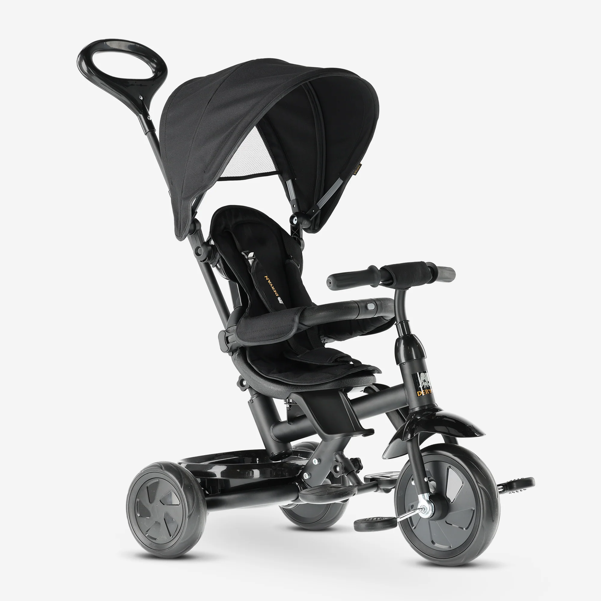 Adventurer Tricycle with push bar Black - Image 6