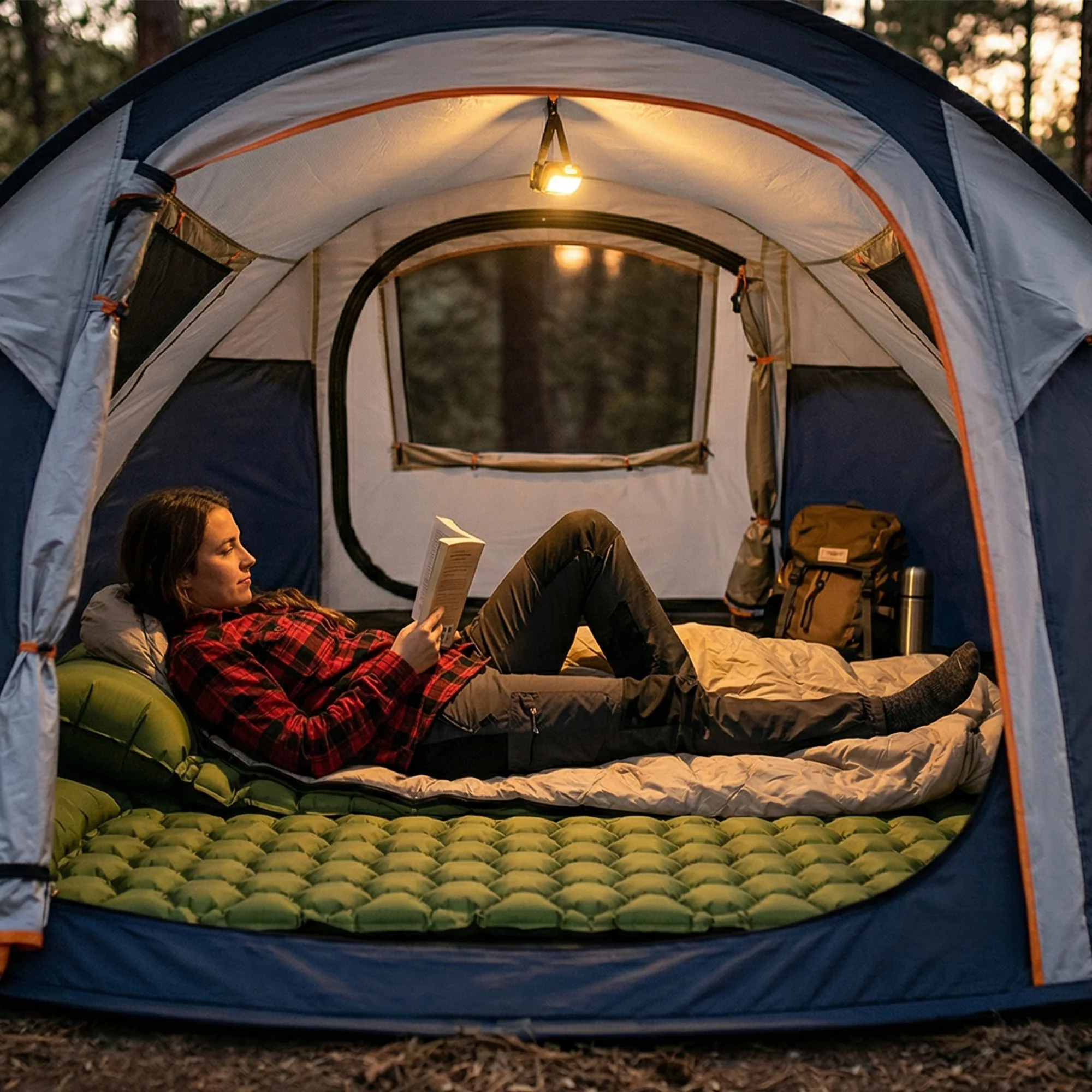 Deryan Bed - Camping Air Mattress - Includes Carry Bag - Green - Image 8