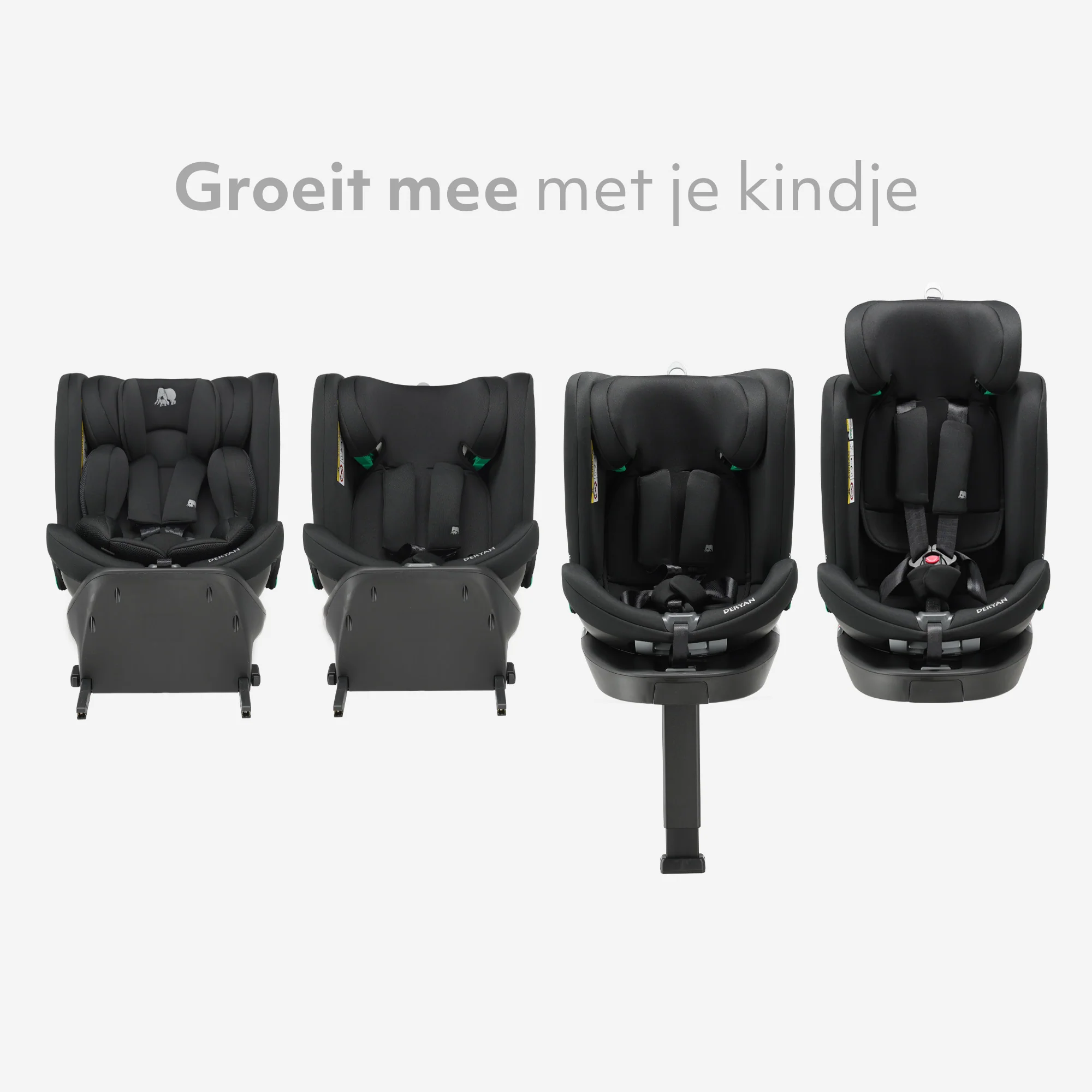 Chase Luxe i-Size Car Seat - 0-79.4 lbs - Isofix support leg - 360 rotatable - Black - Image 5