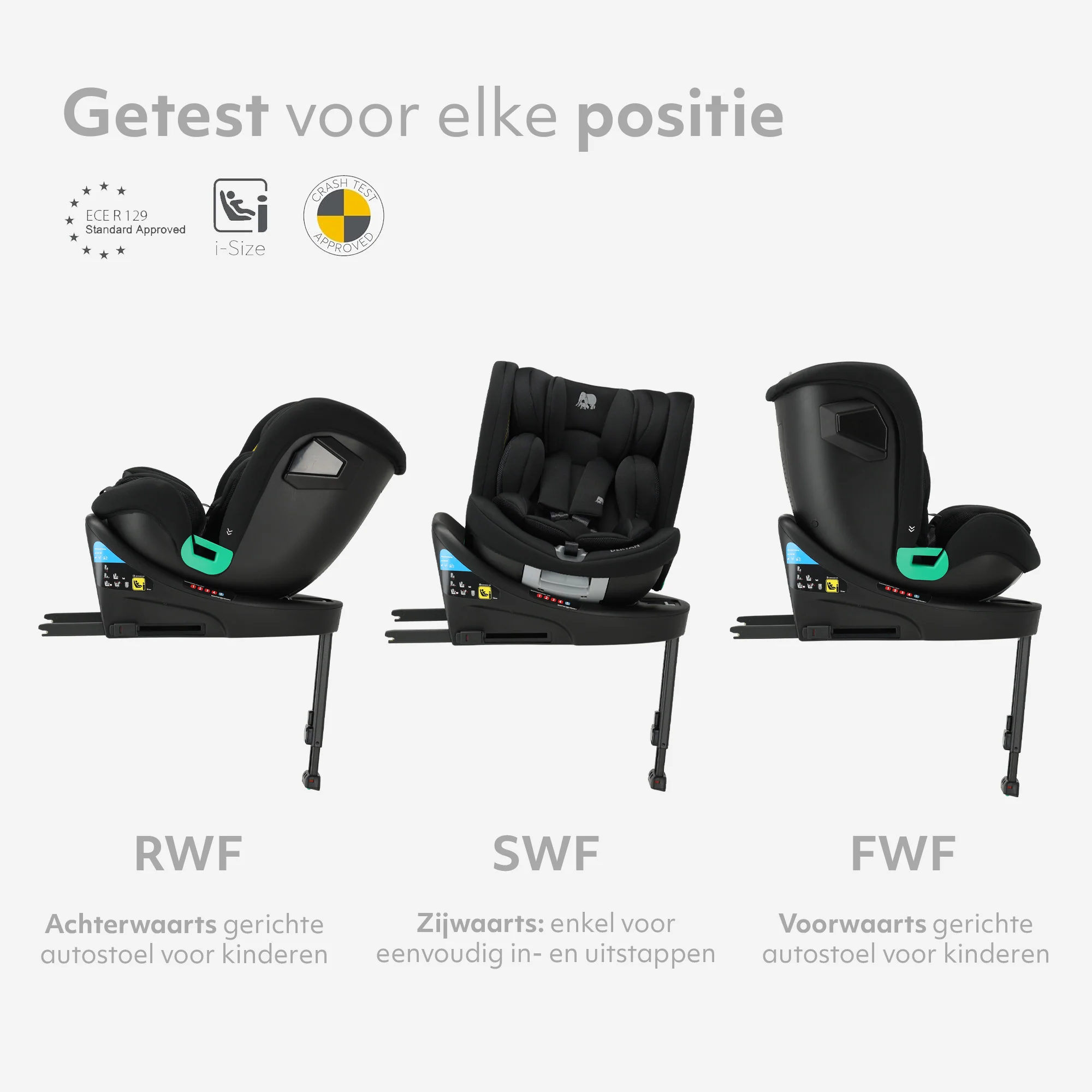 Chase Luxe i-Size Car Seat - 0-79.4 lbs - Isofix support leg - 360 rotatable - Black - Image 8