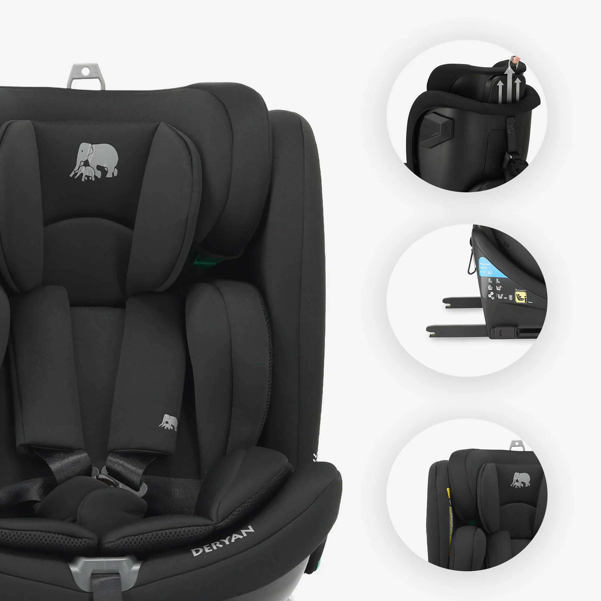 Colin Luxe I-Size Car Seat - Group 0-1-2-3 - Isofix - 360° Rotatable - Black - Image 5