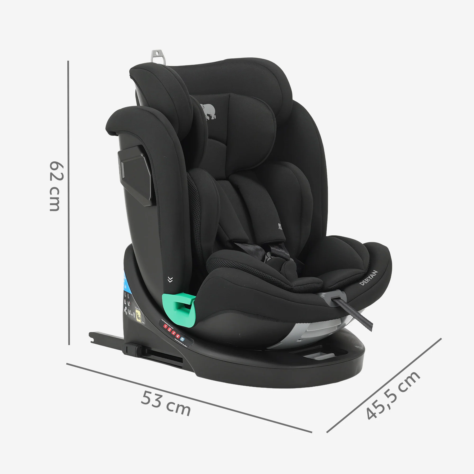 Colin Luxe I-Size Car Seat - Group 0-1-2-3 - Isofix - 360° Rotatable - Black - Image 8