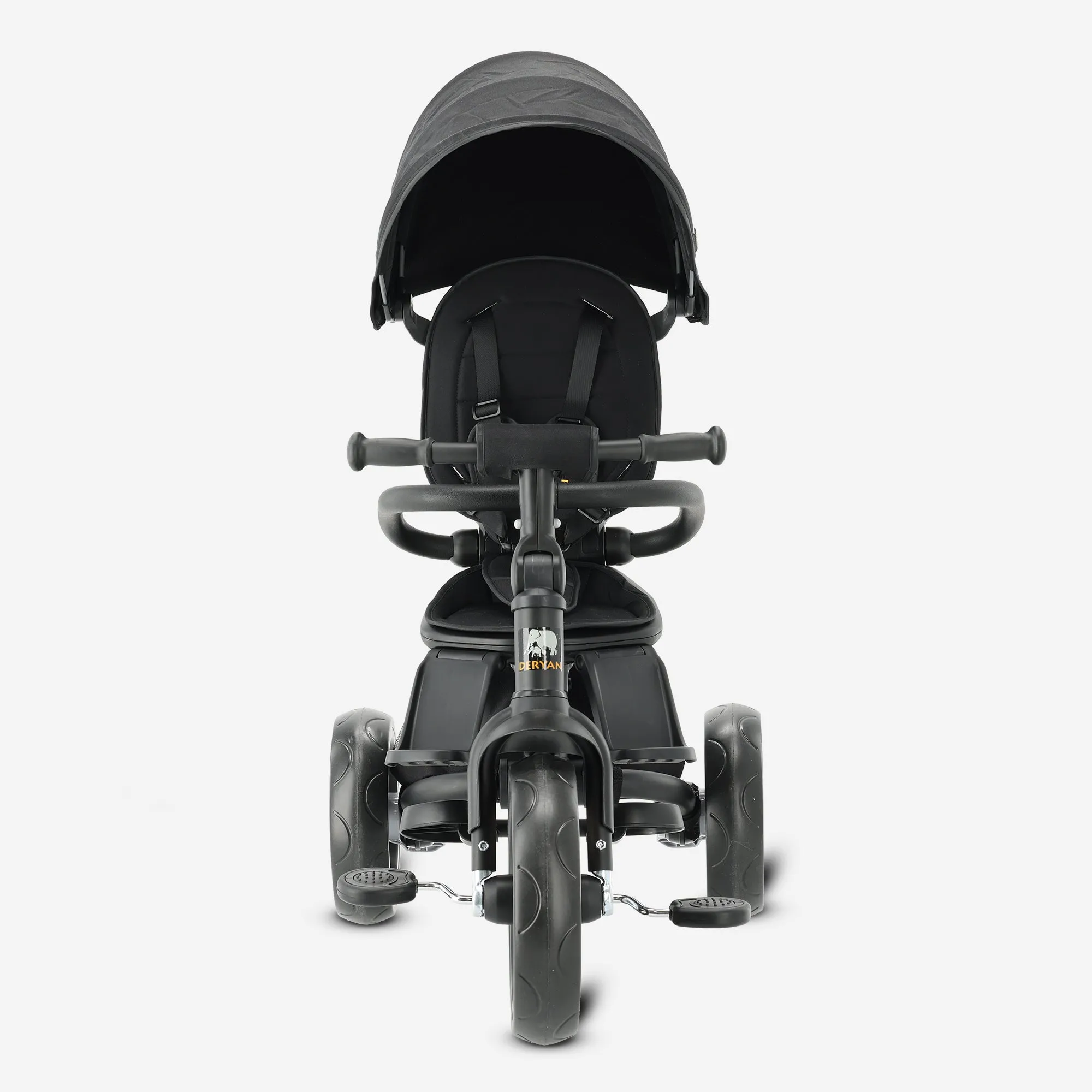 Explorer Luxe Tricycle with push bar - Foldable with basket black - Image 3