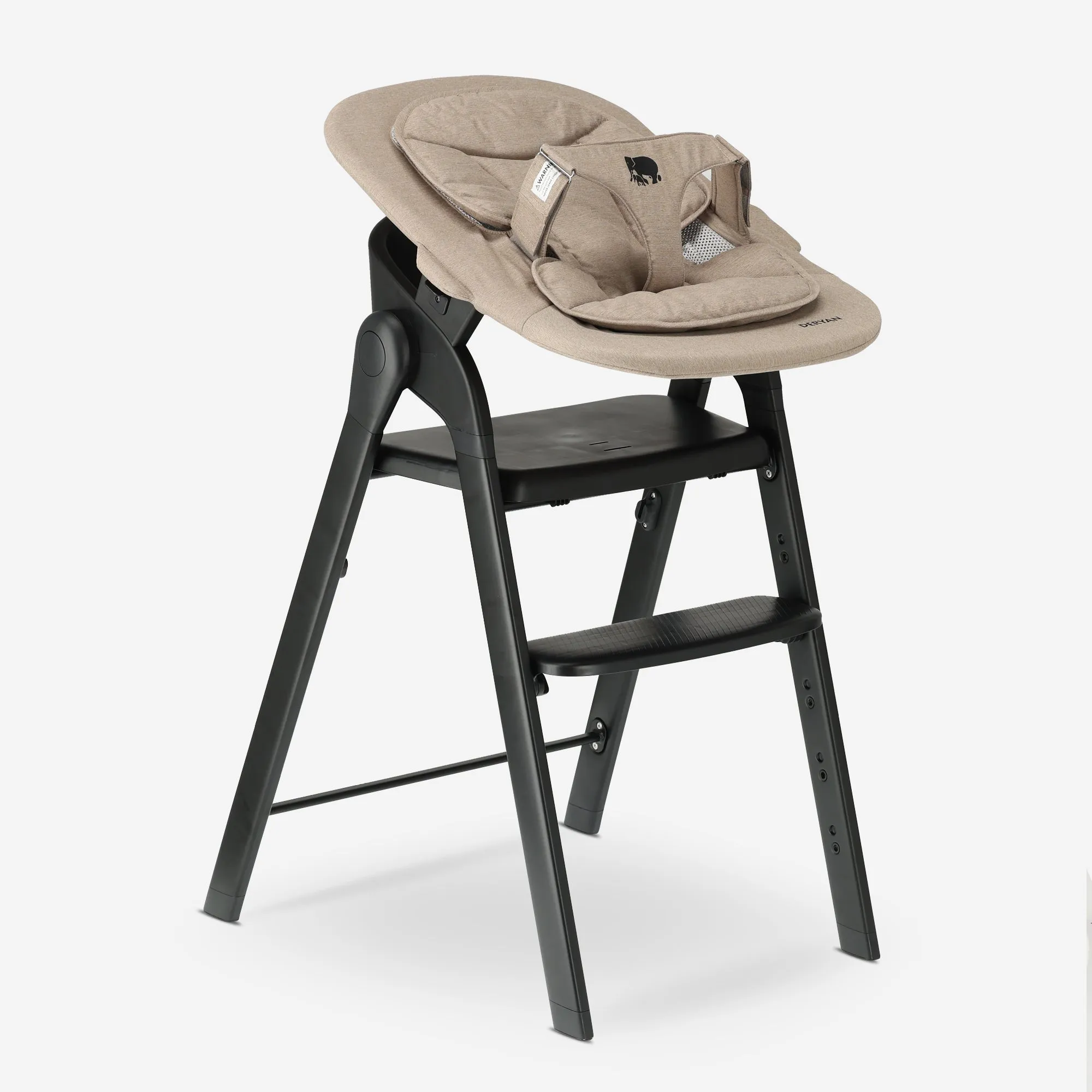 Deryan High Chair with Bouncer - Black/Nougat - Image 16
