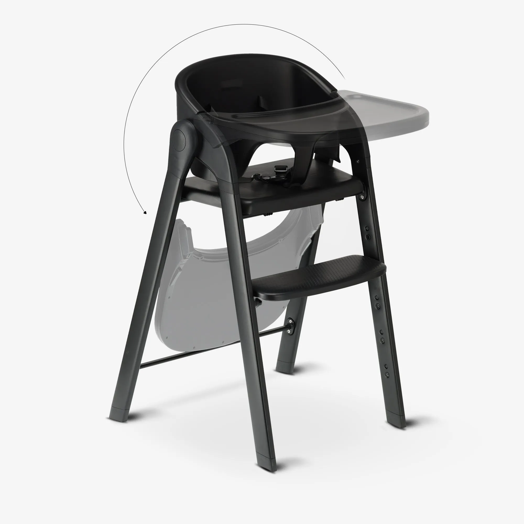 Deryan High Chair with Bouncer - Black/Nougat - Image 8