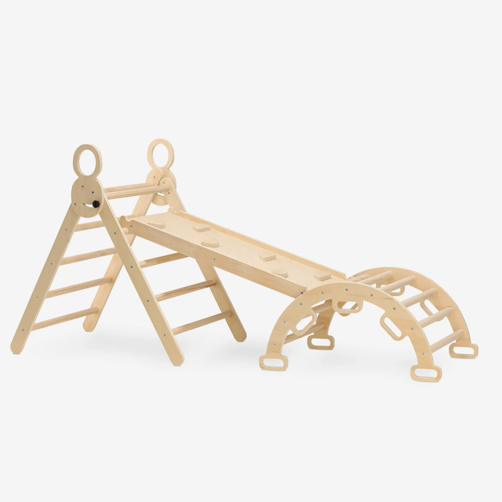 Luxury XXL Climbing Frame - Foldable Triangle + Climbing Arch + Ramp with Slide