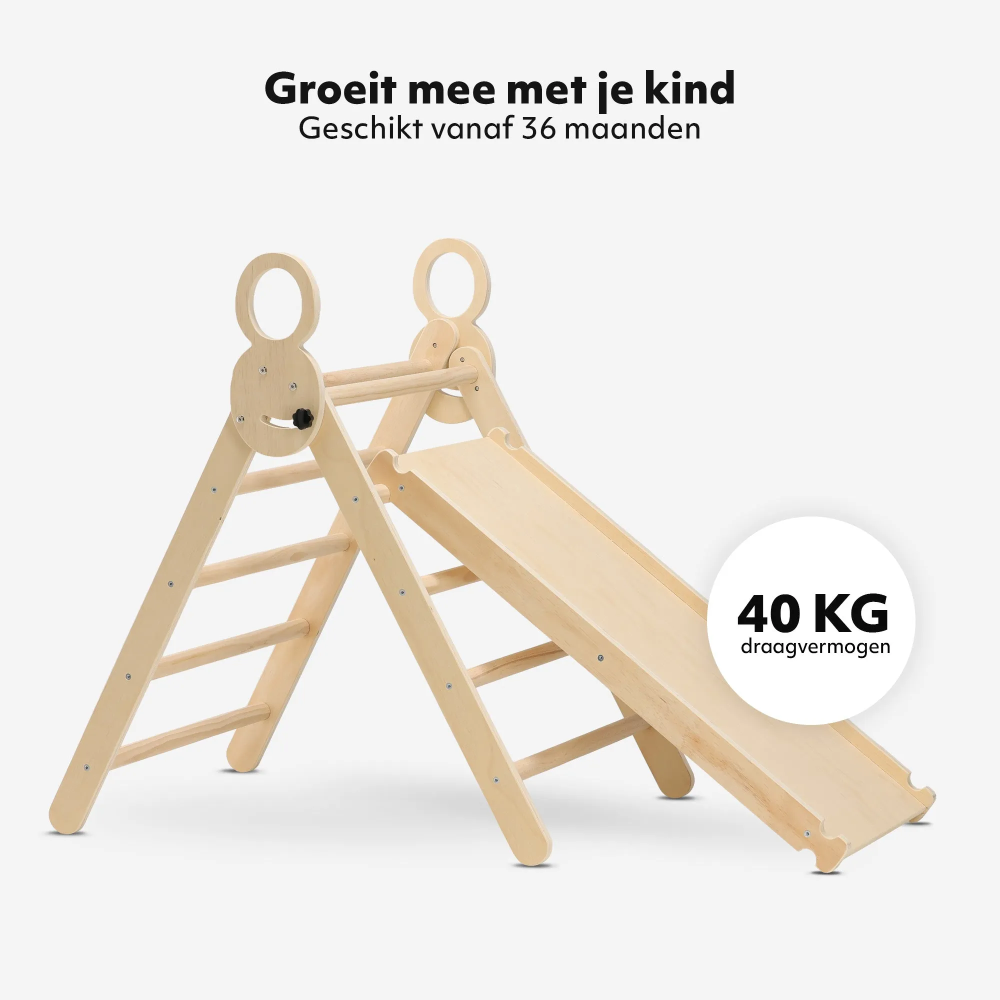 Luxury XXL Climbing Frame - Foldable Triangle + Climbing Arch + Ramp with Slide - Image 3