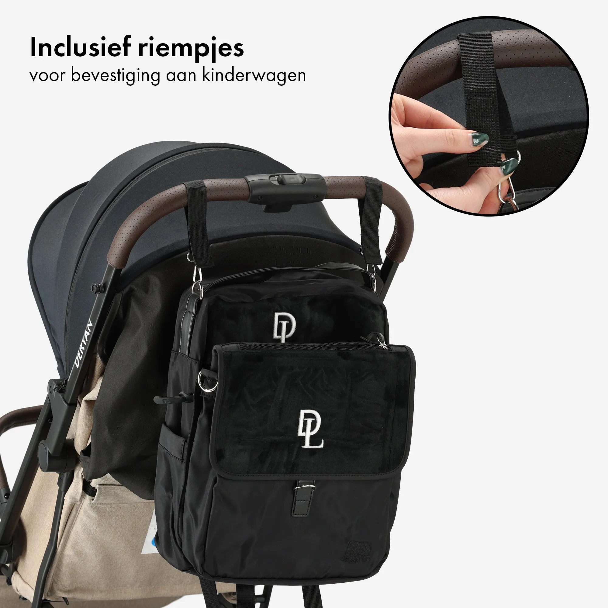 Three-Piece Diaper Bag Black - Image 4