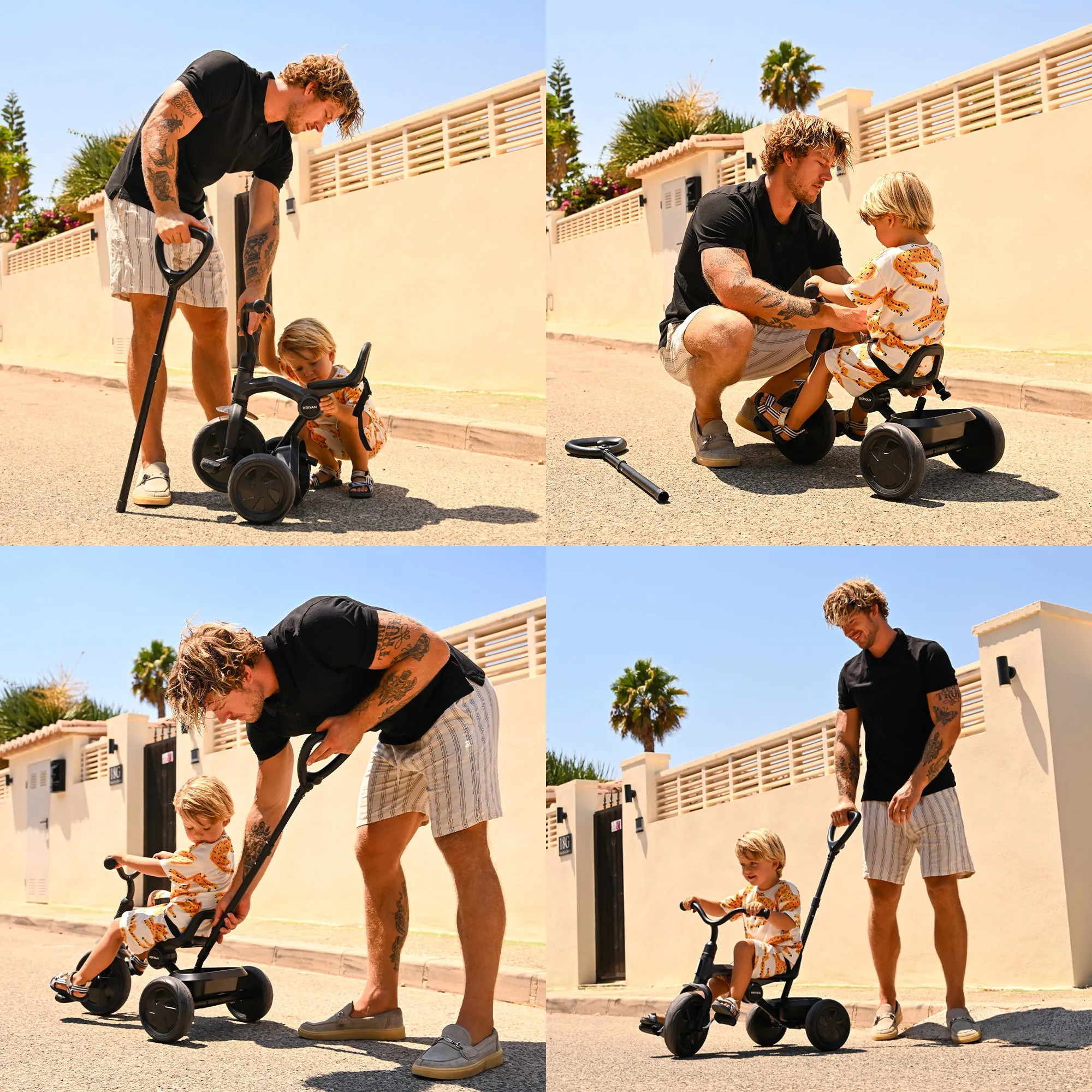 Drifter Tricycle with push bar Black - Image 2