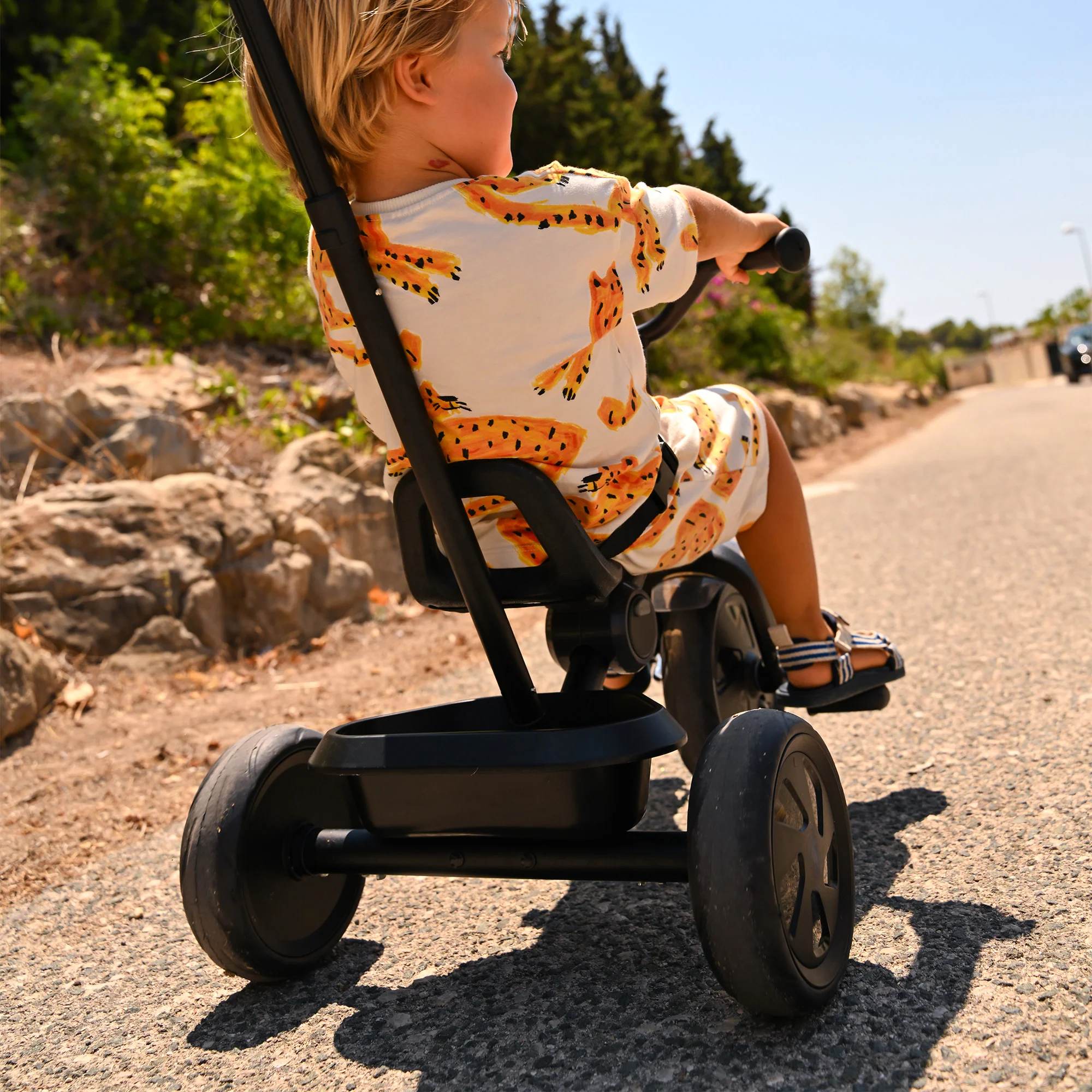Drifter Tricycle with push bar Black - Image 8