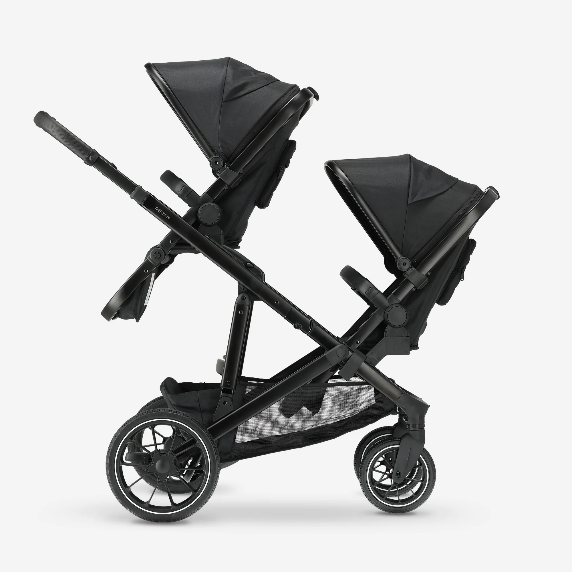 Evy² Duo Stroller, Black, Two-Seater