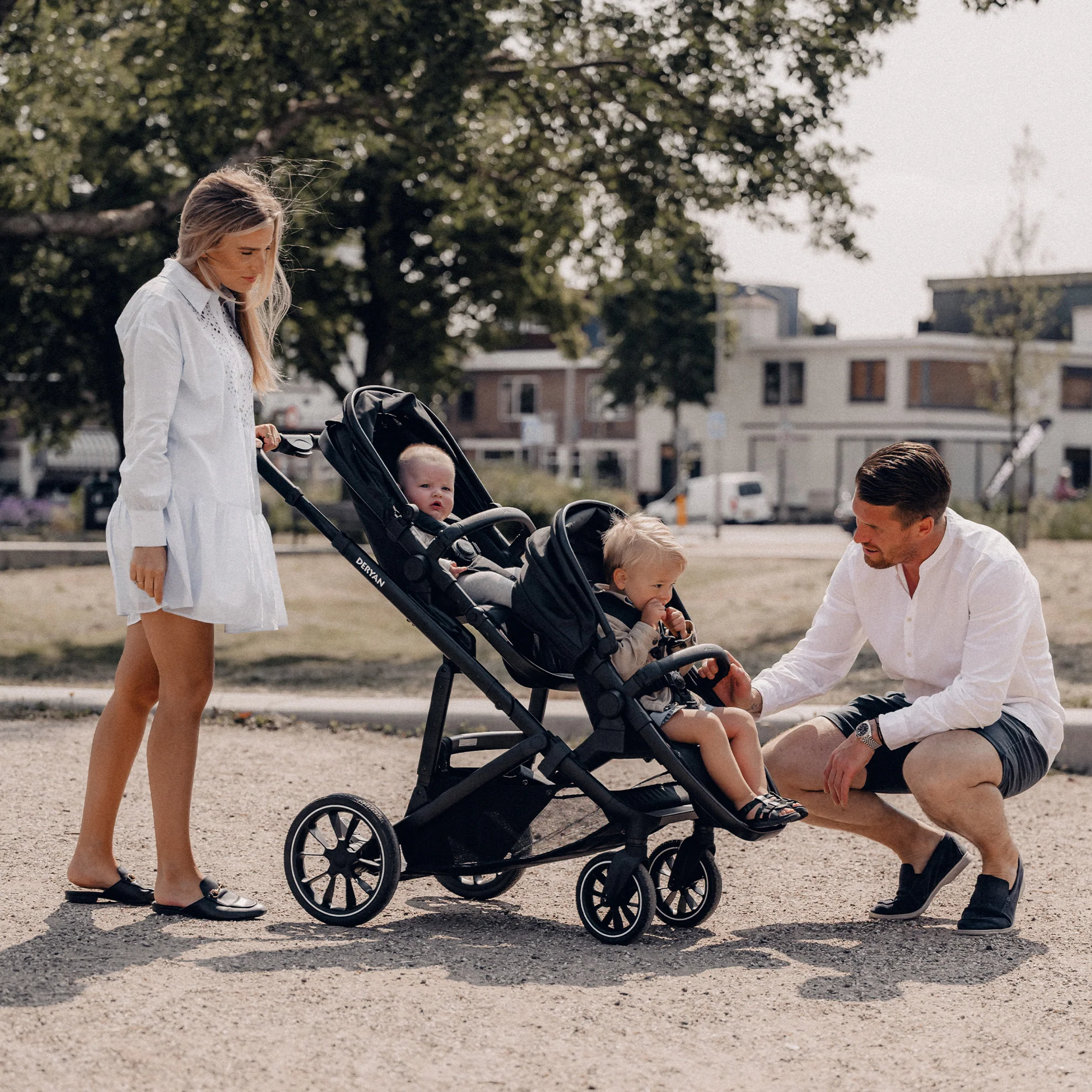 Evy² Duo Stroller, Black, Two-Seater - Image 2