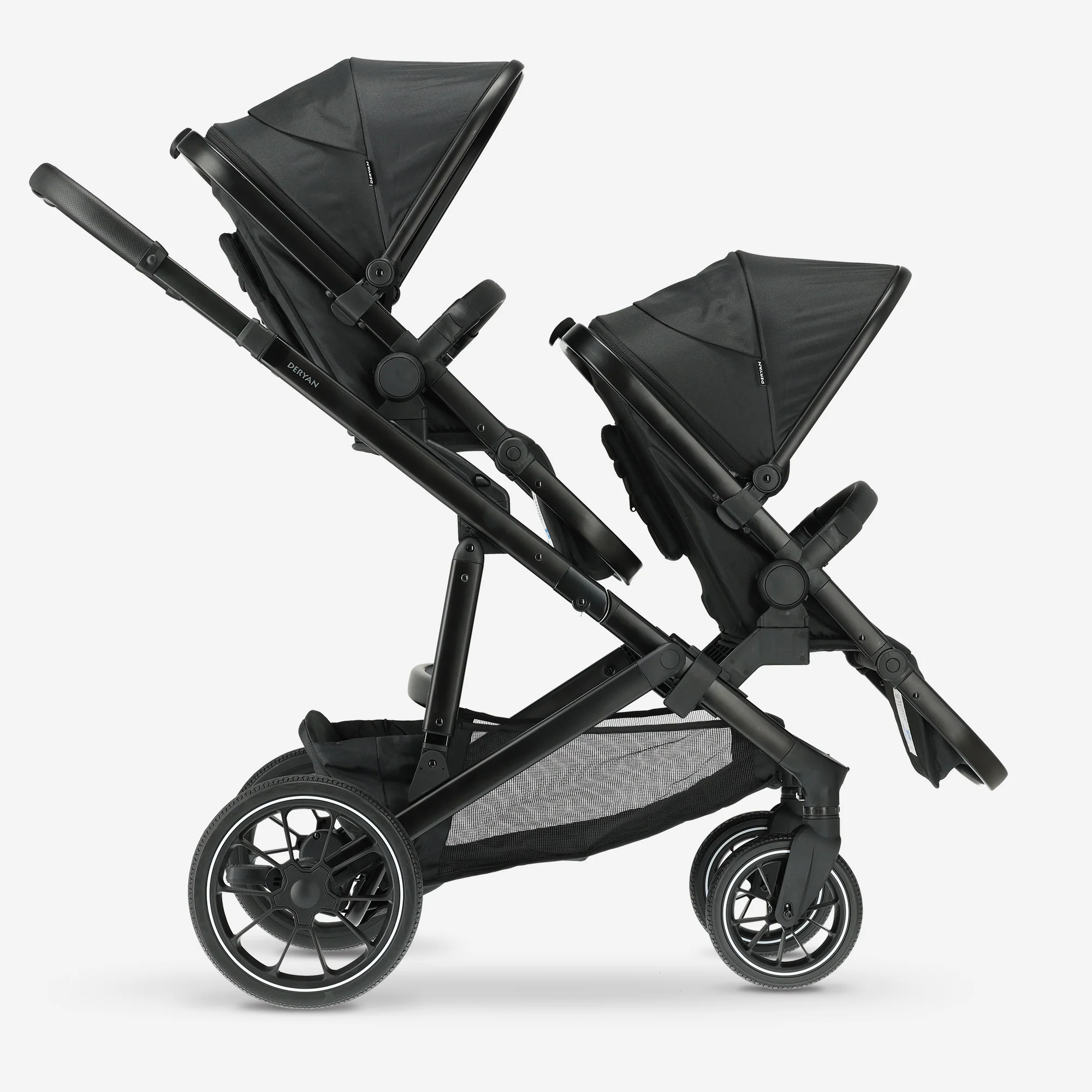 Evy² Duo Stroller, Black, Two-Seater - Image 3