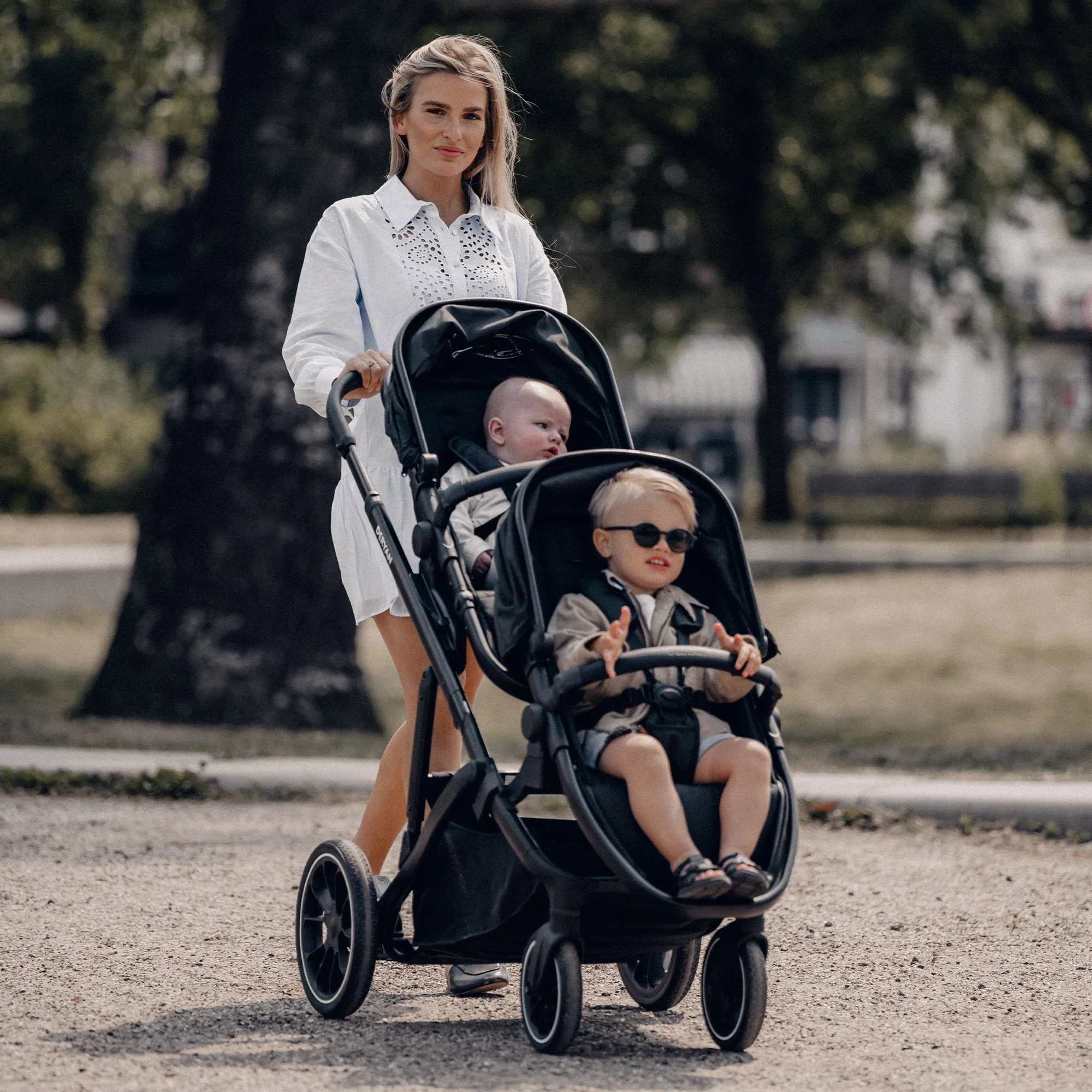 Evy² Duo Stroller, Black, Two-Seater - Image 8
