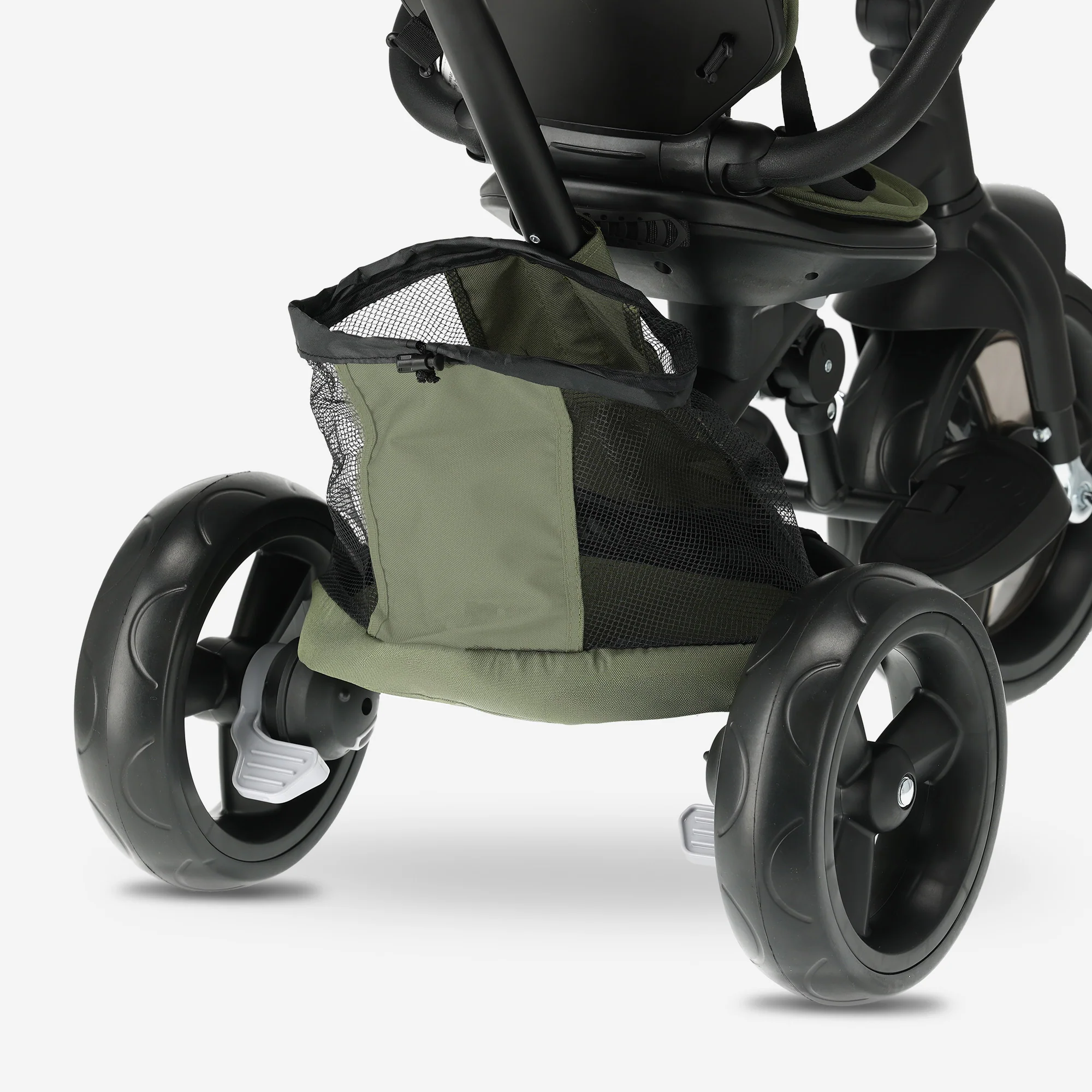 Explorer Luxury Tricycle with Push Bar - Foldable with Basket (Green) - Image 11