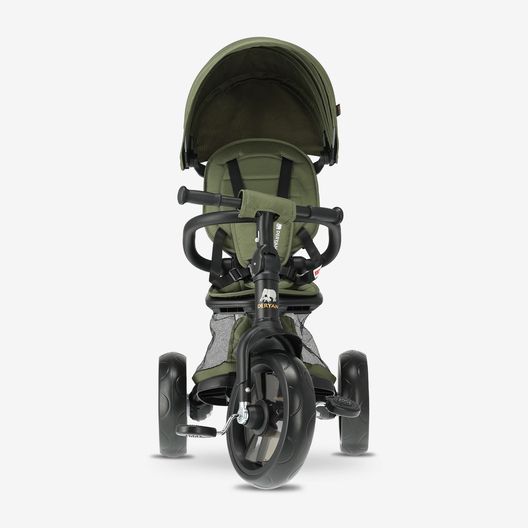 Explorer Luxury Tricycle with Push Bar - Foldable with Basket (Green) - Image 5