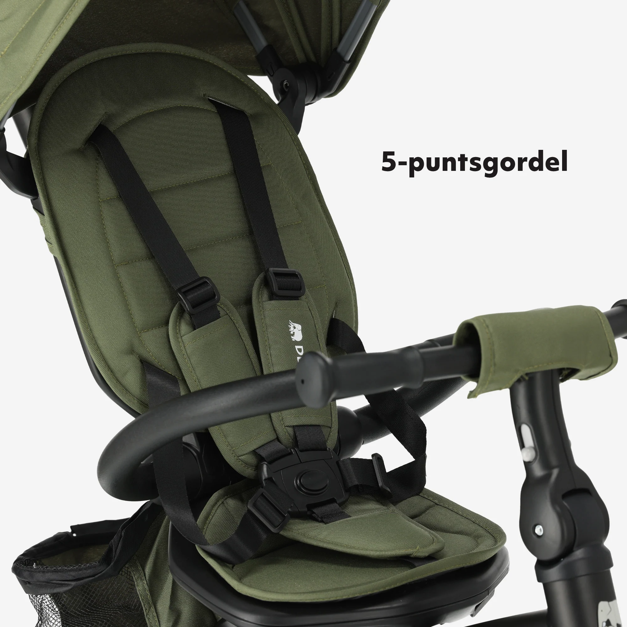Explorer Luxury Tricycle with Push Bar - Foldable with Basket (Green) - Image 7